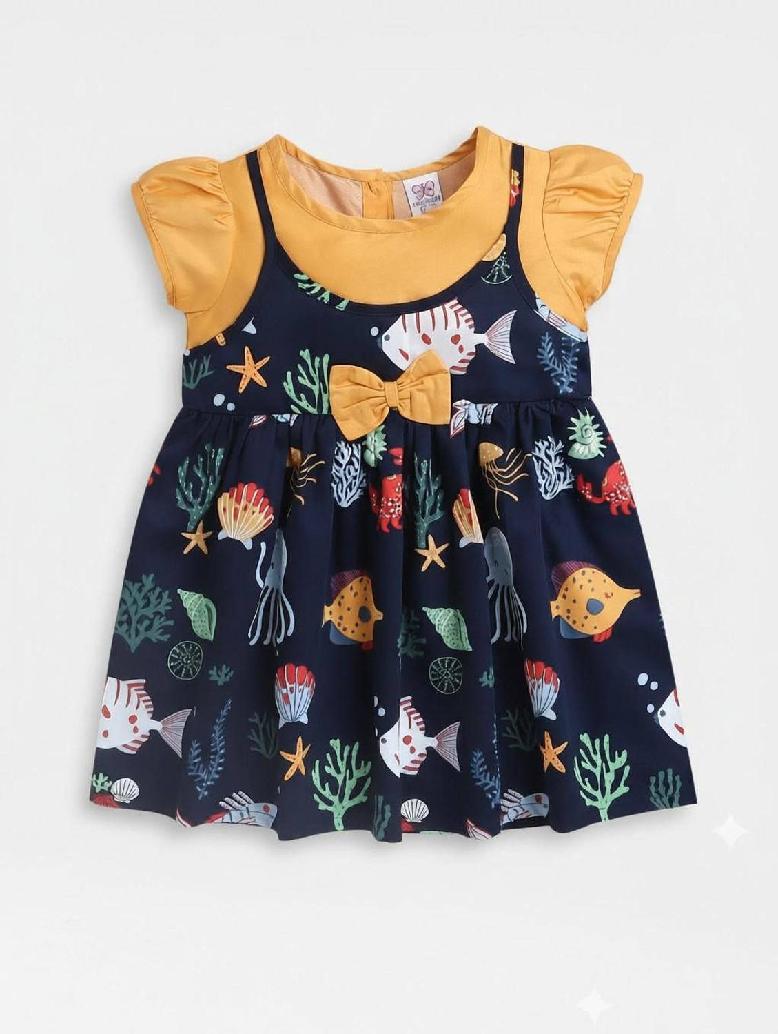 Image of mama & bebe Indi Baby Girls Midi /Knee Length Casual Dress