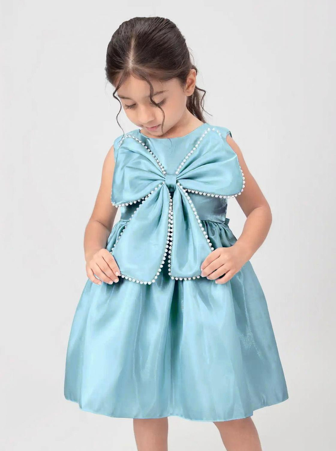Image of SHRVAAY GROUP Baby Girls Midi /Knee Length Festive /Wedding Dress