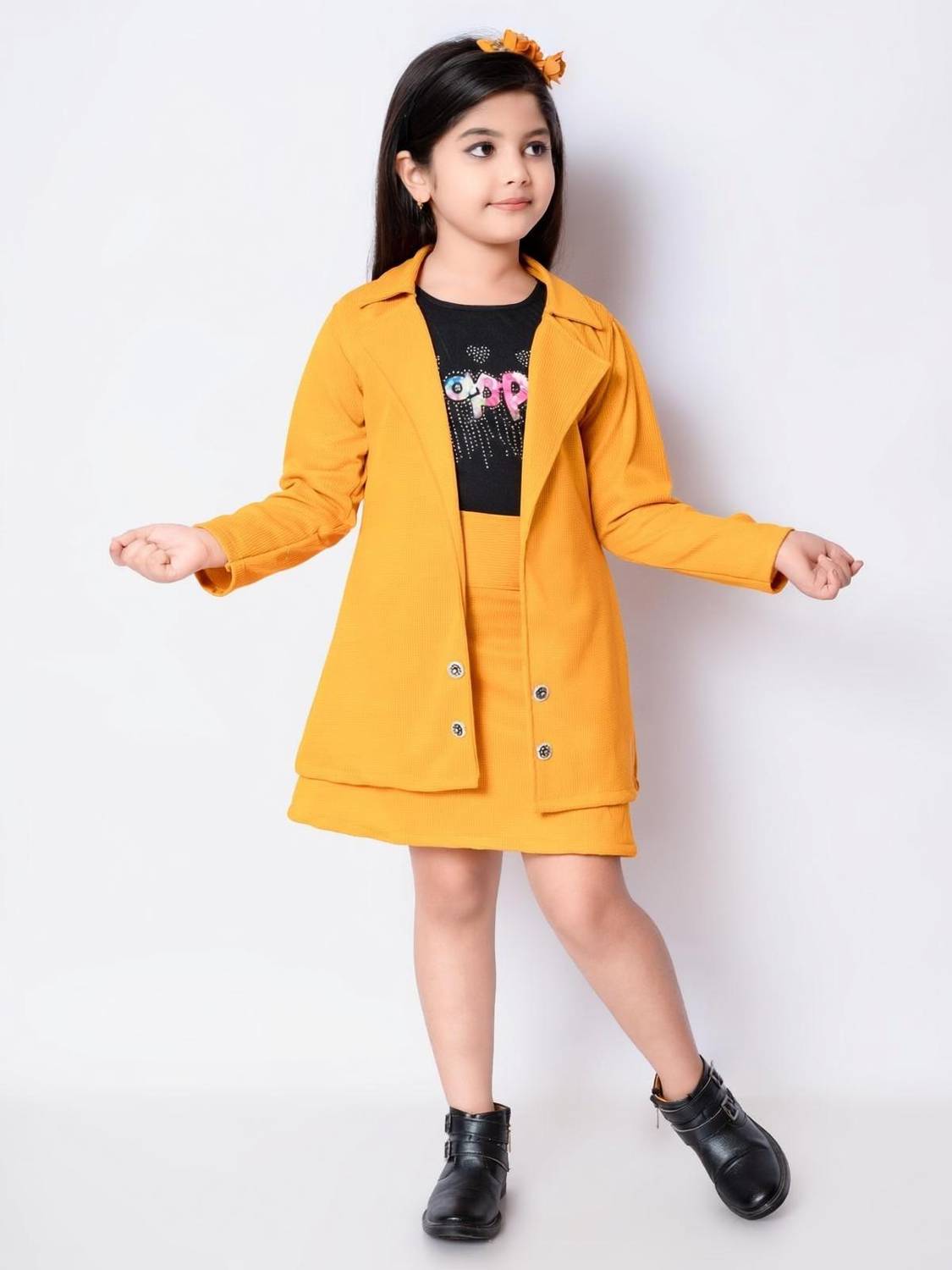 AMSFASHION Girls Midi/Knee Length Casual Dress