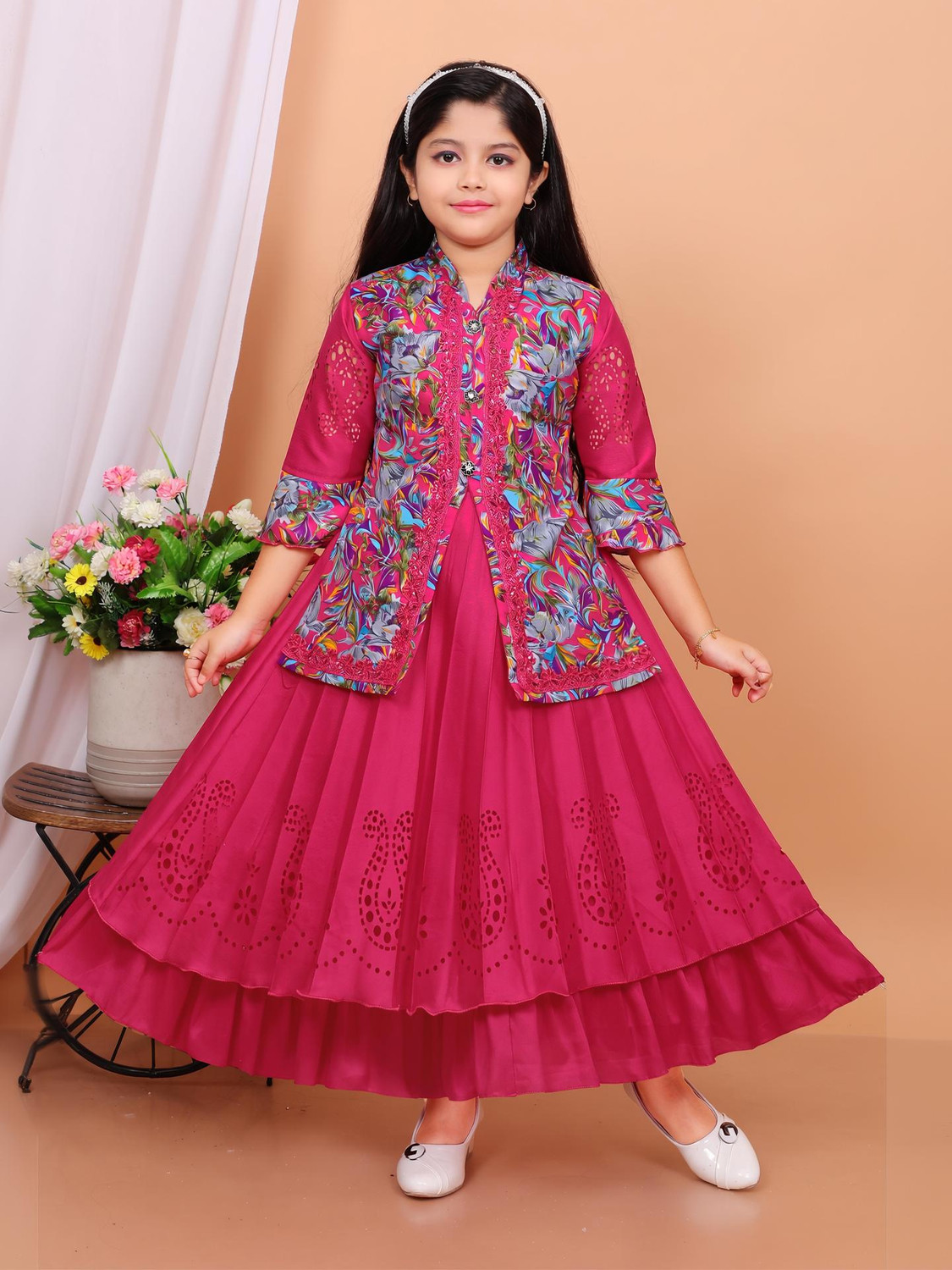 Mdmongaldresses Girls Maxi/Full Length Party Dress