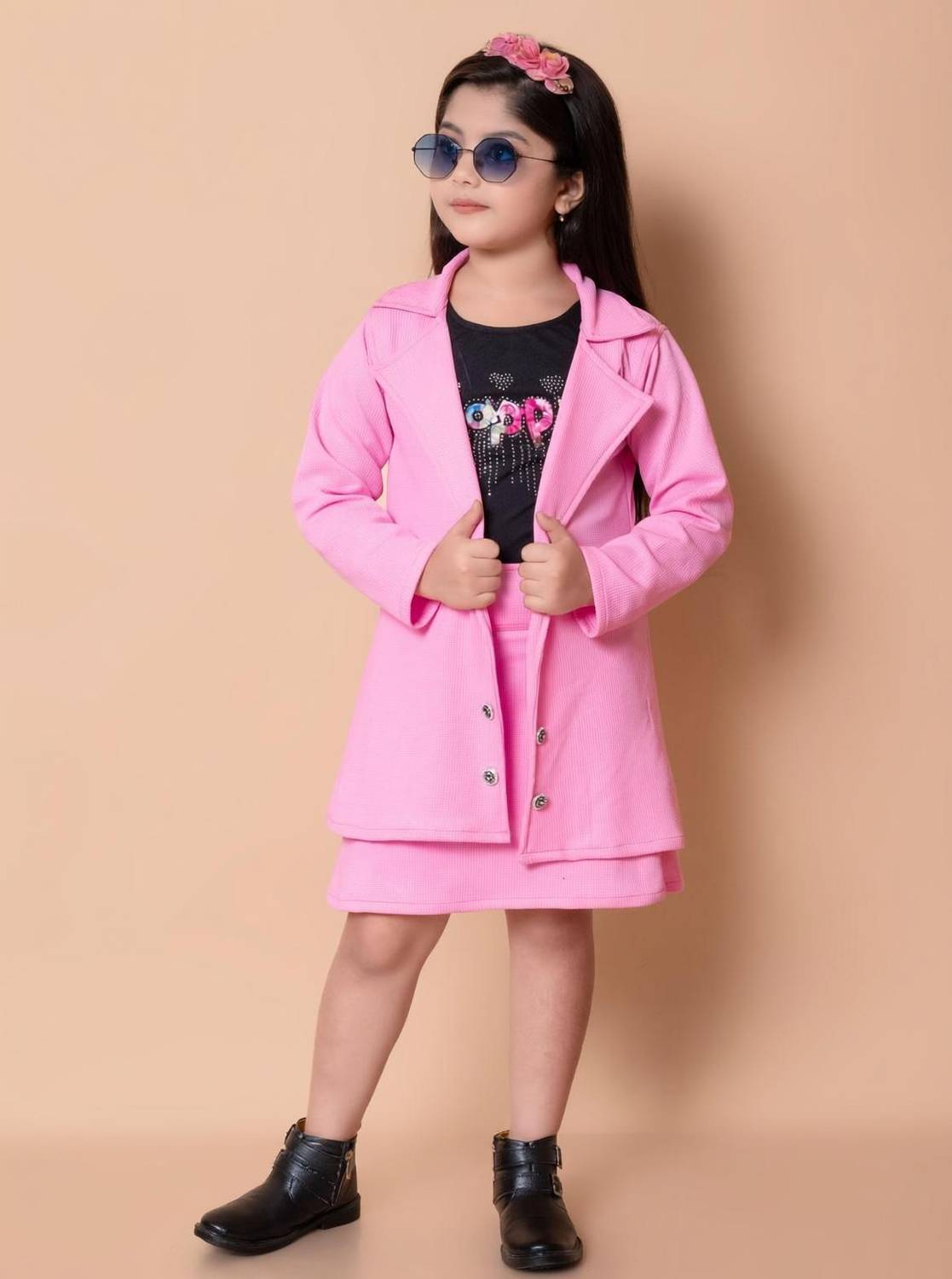 AMSFASHION Girls Midi/Knee Length Casual Dress