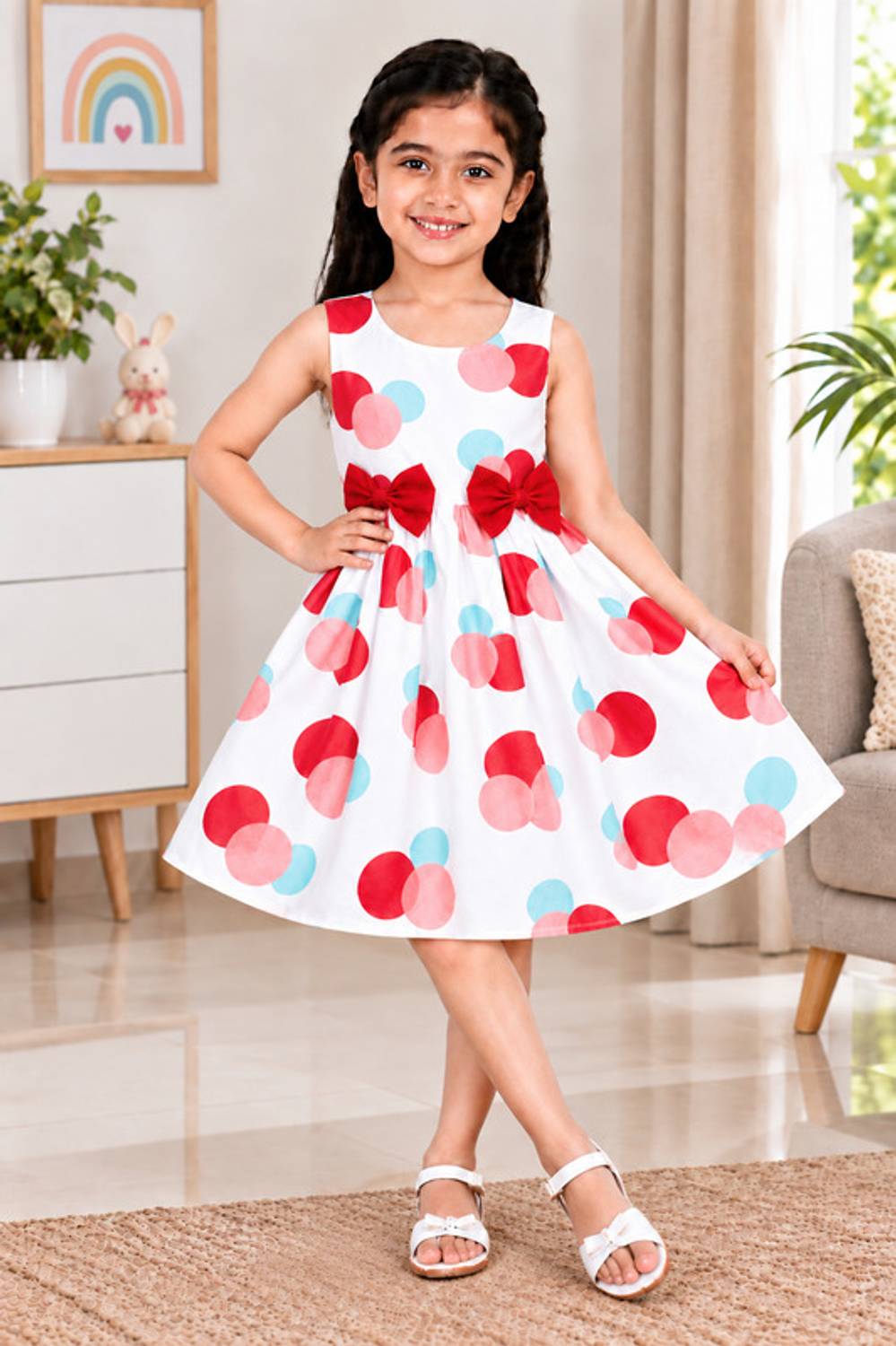 AKD FASHION Girls Midi/Knee Length Casual Dress
