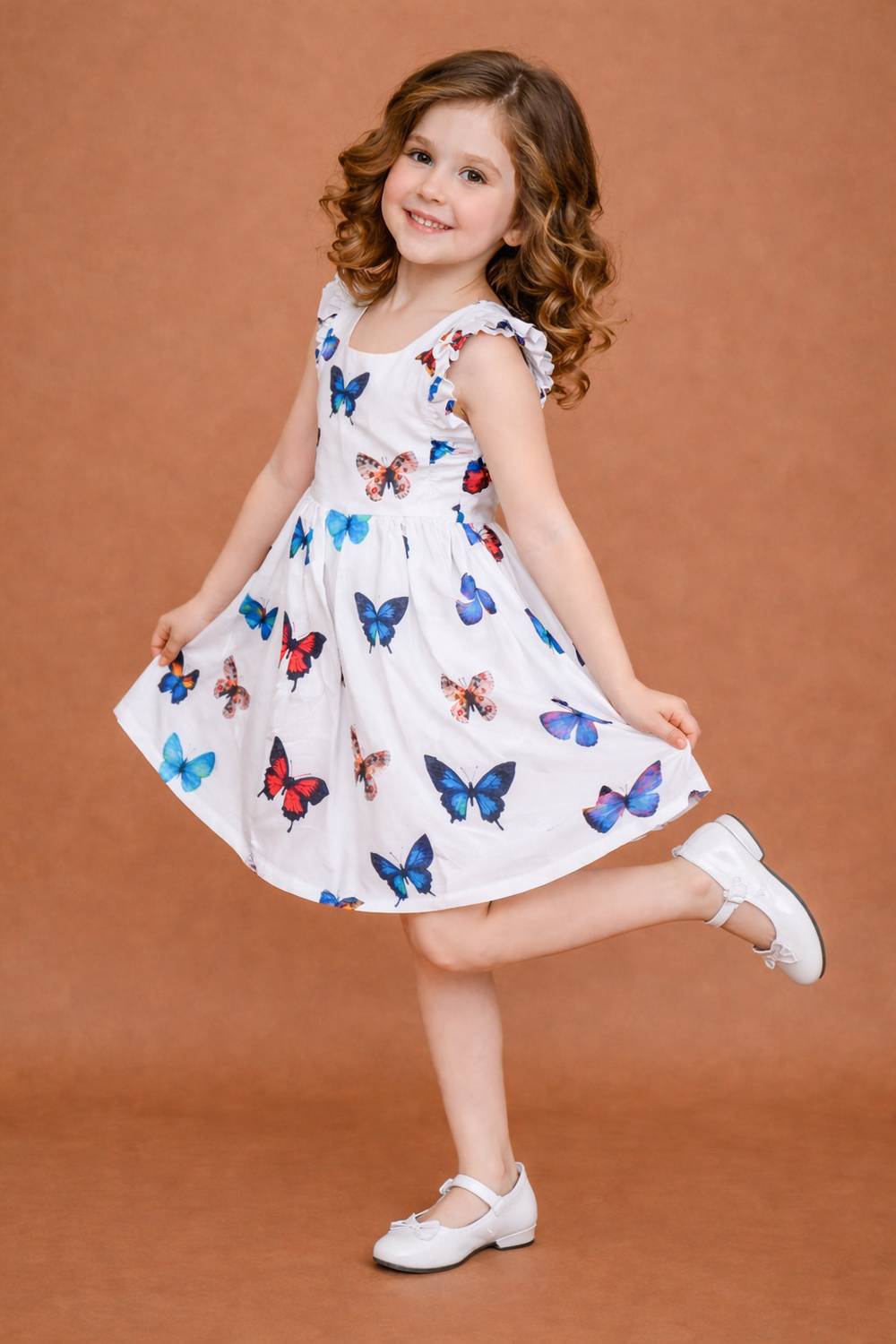 AKDYUG Indi Girls Midi/Knee Length Casual Dress