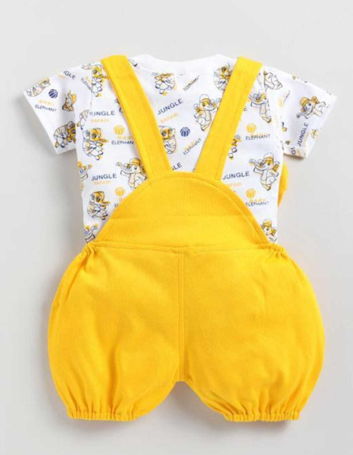 Image of Tintin Dungaree For Baby Boys & Baby Girls Animal Print, Printed Cotton Blend, Polyester