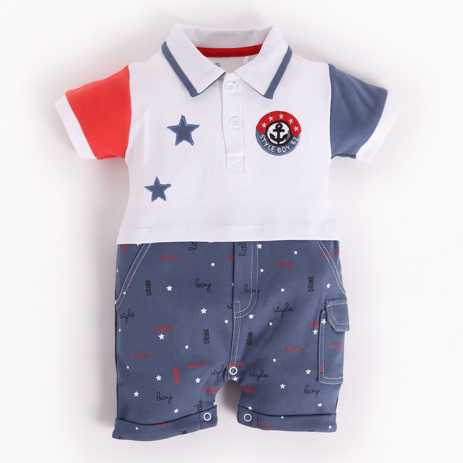 Image of BabyGo Romper For Baby Boys Casual Printed Pure Cotton