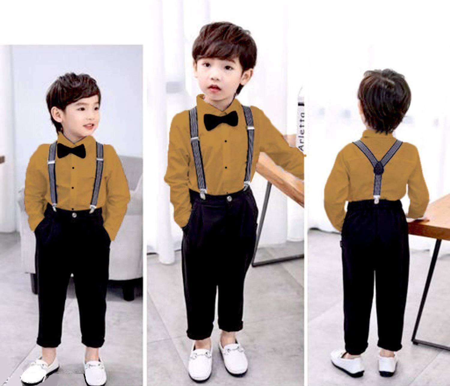 Kilimoli Dungaree For Boys & Girls Party Solid Cotton Blend