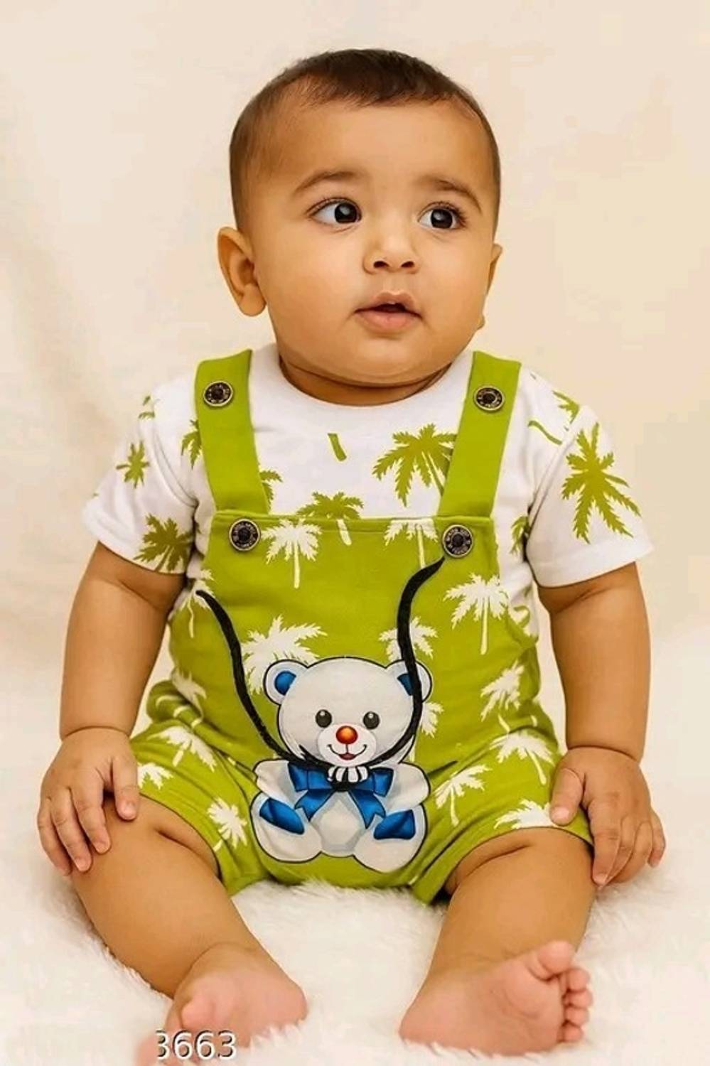 AFNAN MULTI BRAND Dungaree For Baby Boys & Baby Girls Casual Printed Cotton Blend