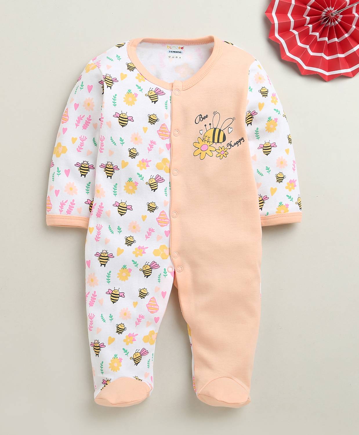 BUMZEE Romper For Baby Girls Casual Printed Pure Cotton