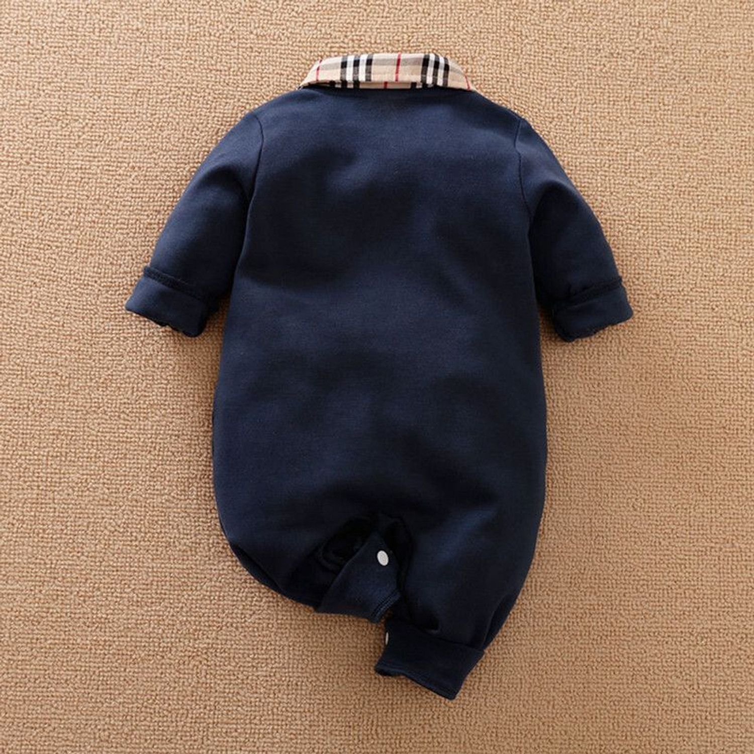 Image of Jhymrod Romper For Baby Boys & Baby Girls Party Solid, Checkered Hosiery