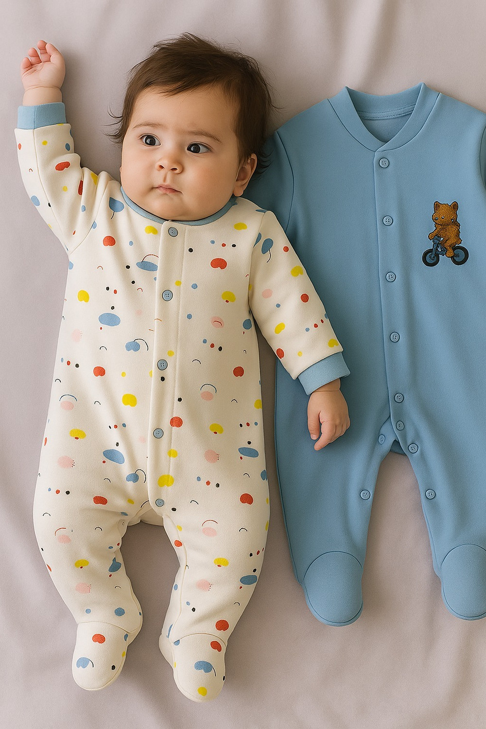 Image of kidiyo Romper For Baby Boys & Baby Girls Printed Cotton Blend