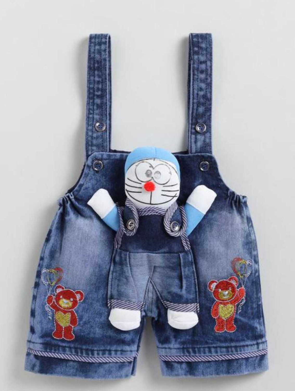Image of Tintin Dungaree For Baby Boys & Baby Girls Casual Printed, Applique Denim, Polycotton