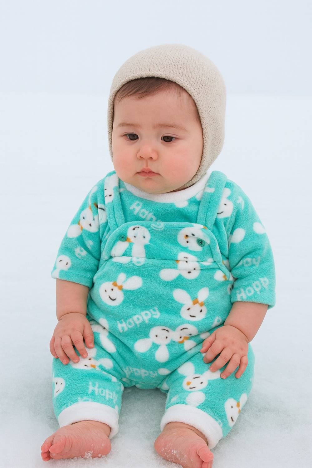 AFNAN MULTI BRAND Dungaree For Baby Boys & Baby Girls Self Design Wool Blend