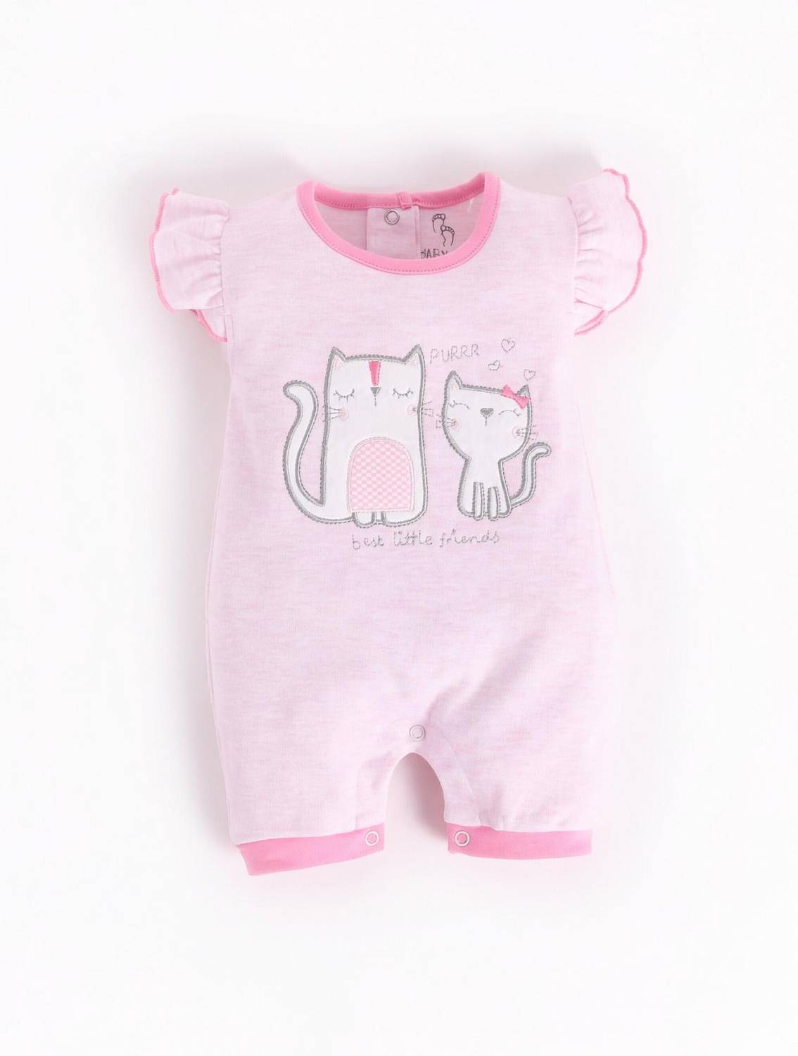 BabyGo Romper For Baby Girls Casual Embroidered Pure Cotton