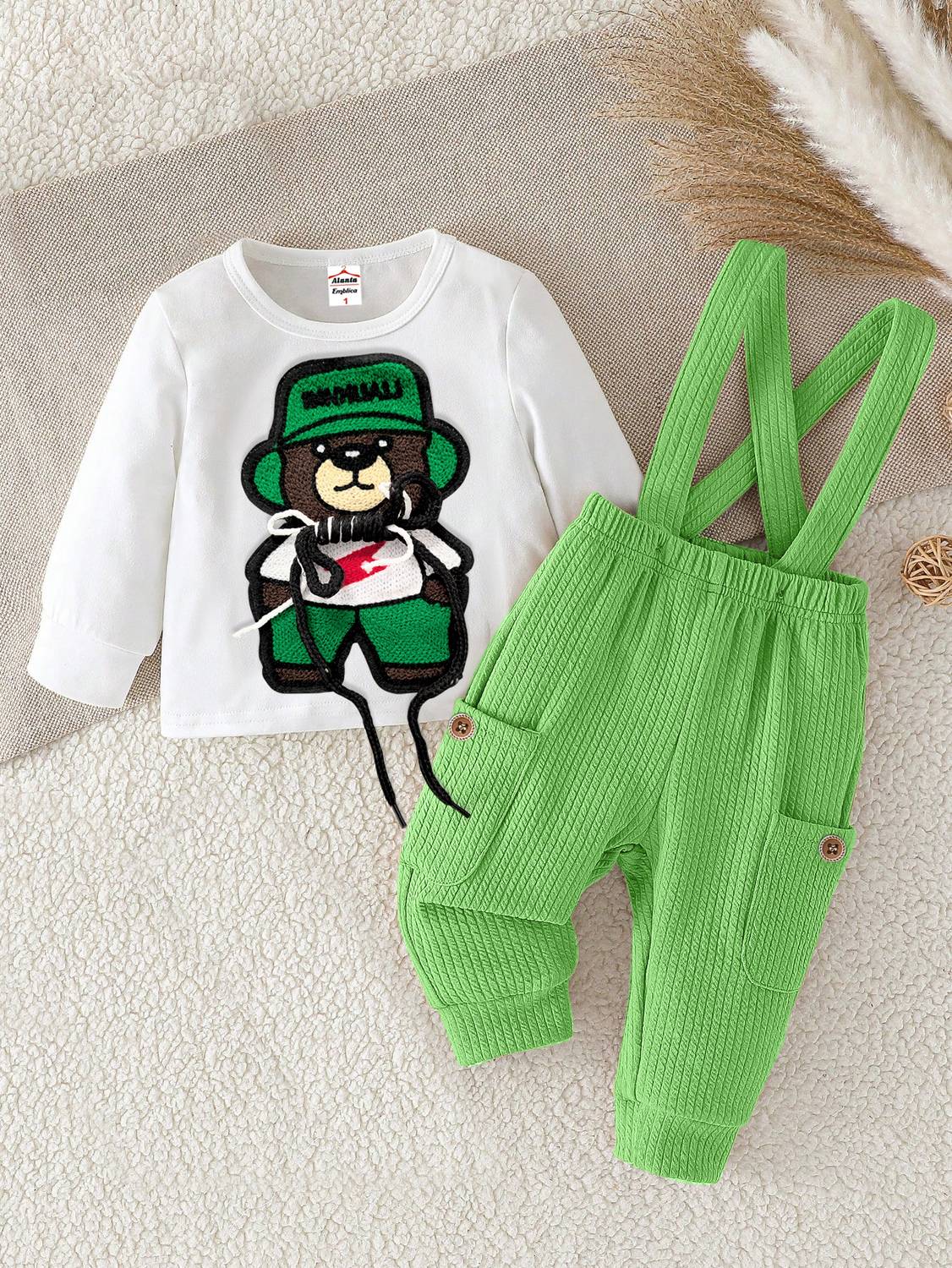 ALANTA Dungaree For Baby Boys & Baby Girls Casual Animal Print Cotton Blend