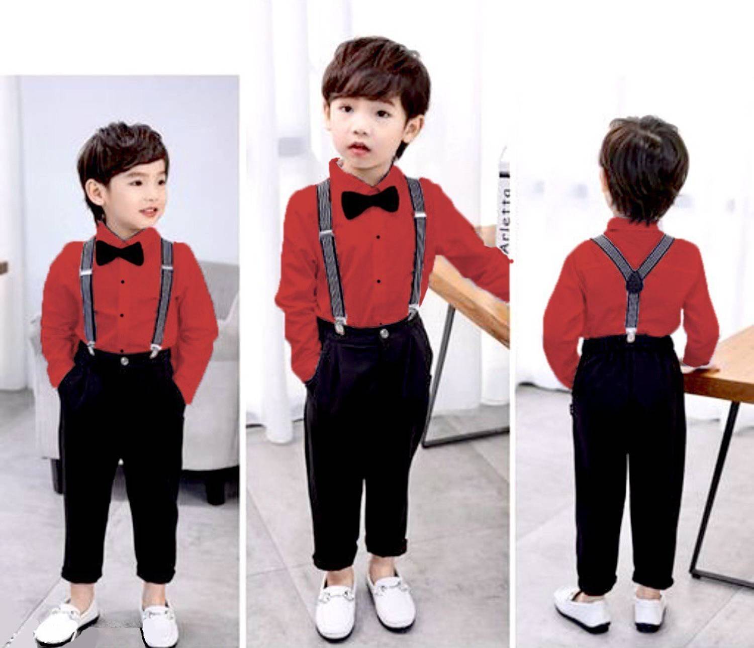 Kilimoli Dungaree For Boys & Girls Party Solid Cotton Blend