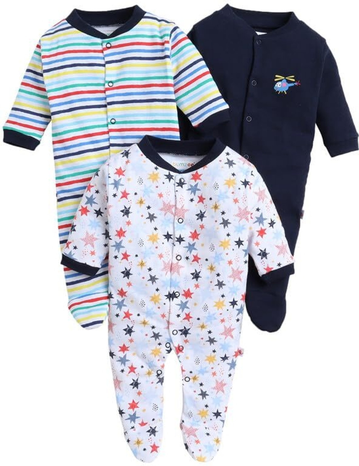 Image of MEGNAM Romper For Baby Boys & Baby Girls Printed Cotton Blend