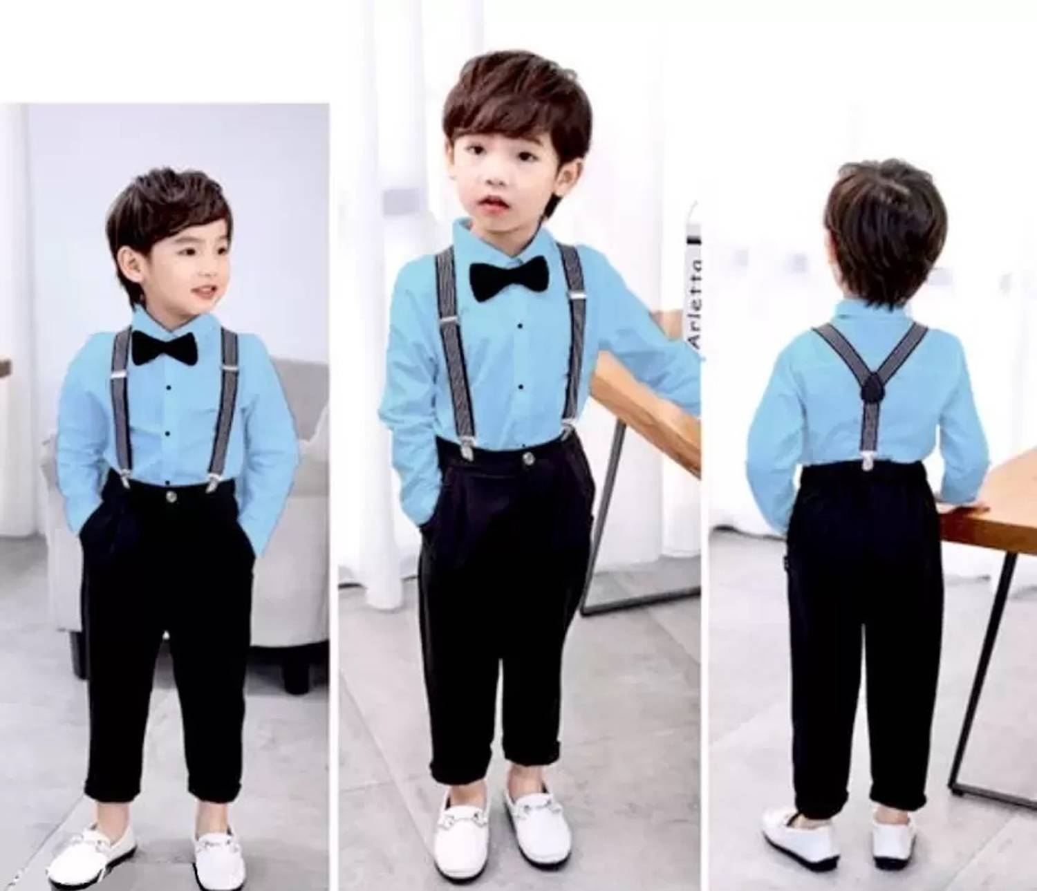 Kilimoli Dungaree For Boys & Girls Party Solid Cotton Blend