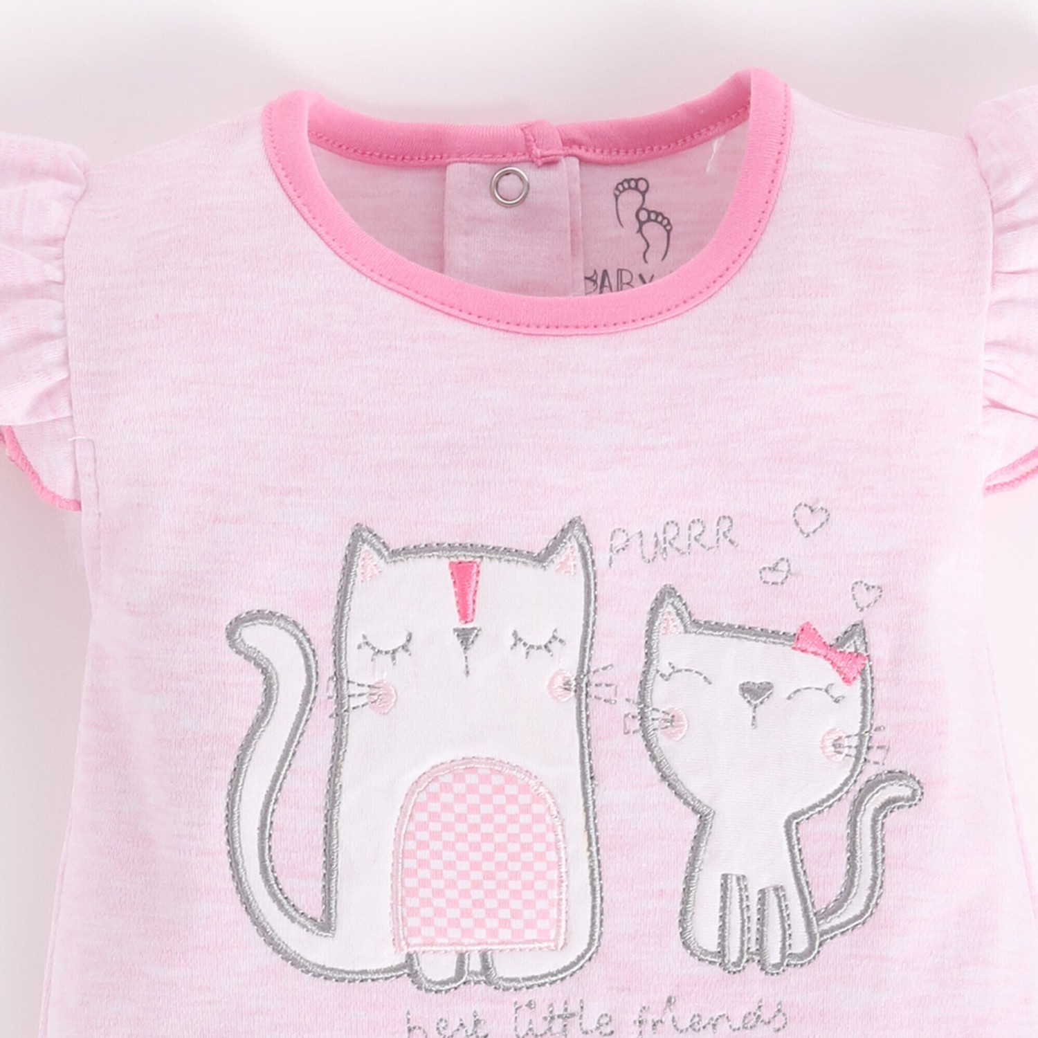 Image of BabyGo Romper For Baby Girls Casual Embellished Pure Cotton