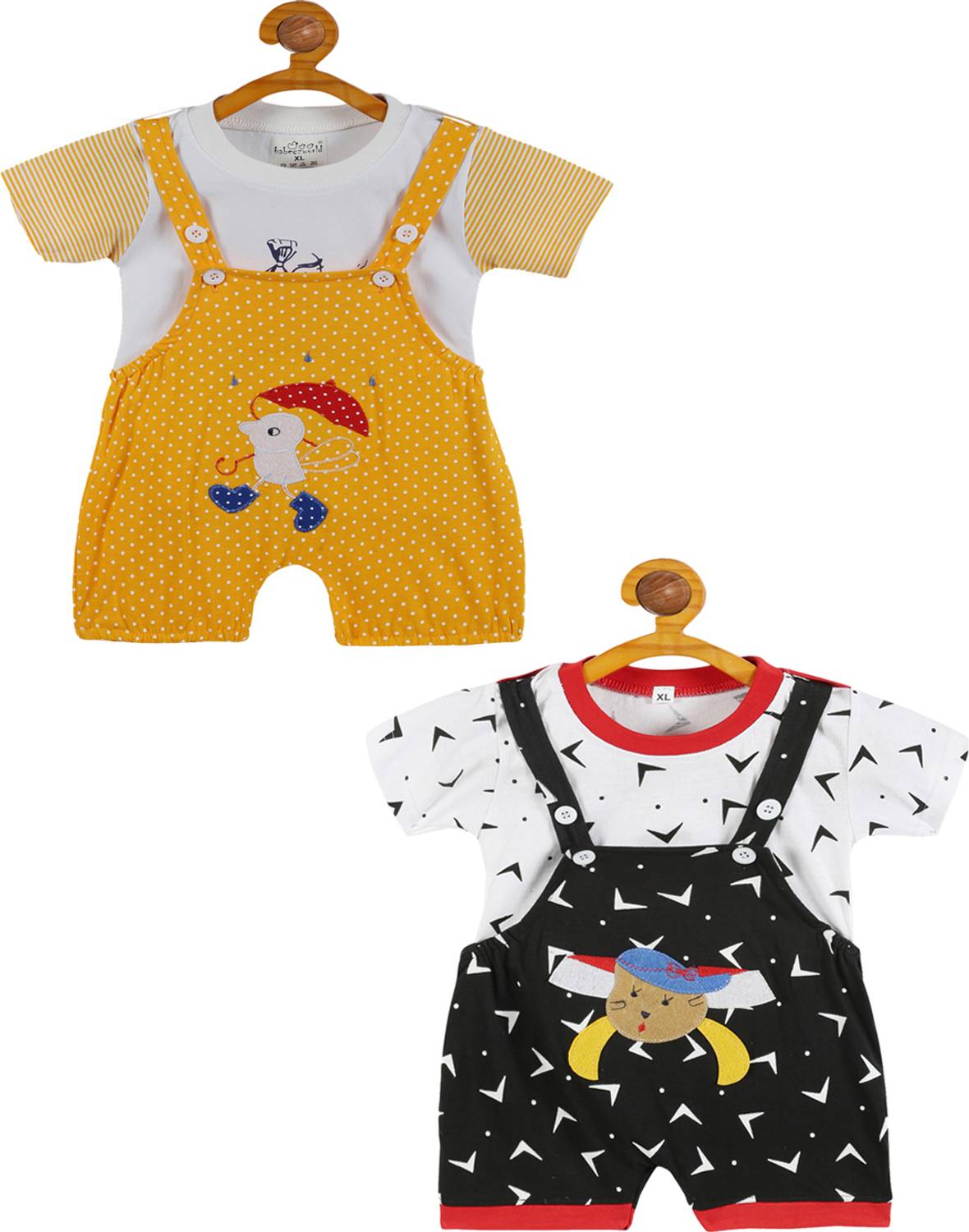 babeezworld Dungaree For Boys & Girls Casual Applique Pure Cotton