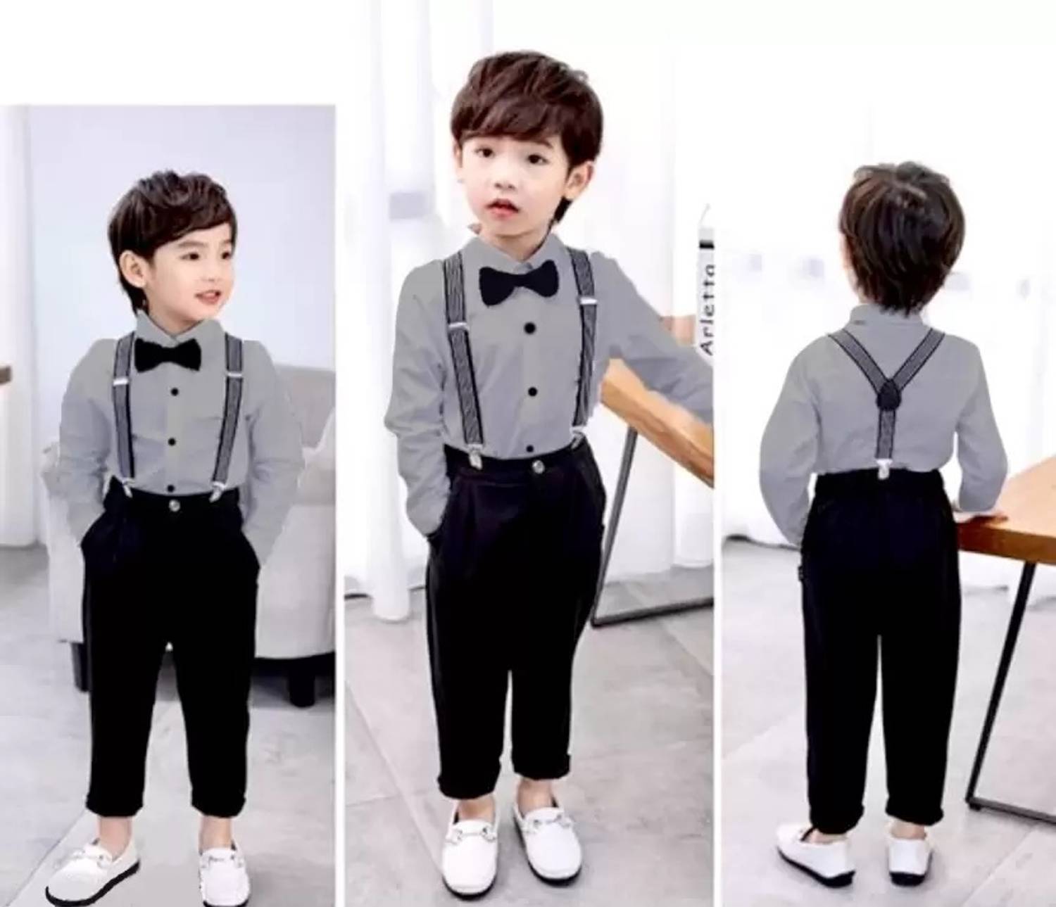 Kilimoli Dungaree For Boys & Girls Party Solid Cotton Blend