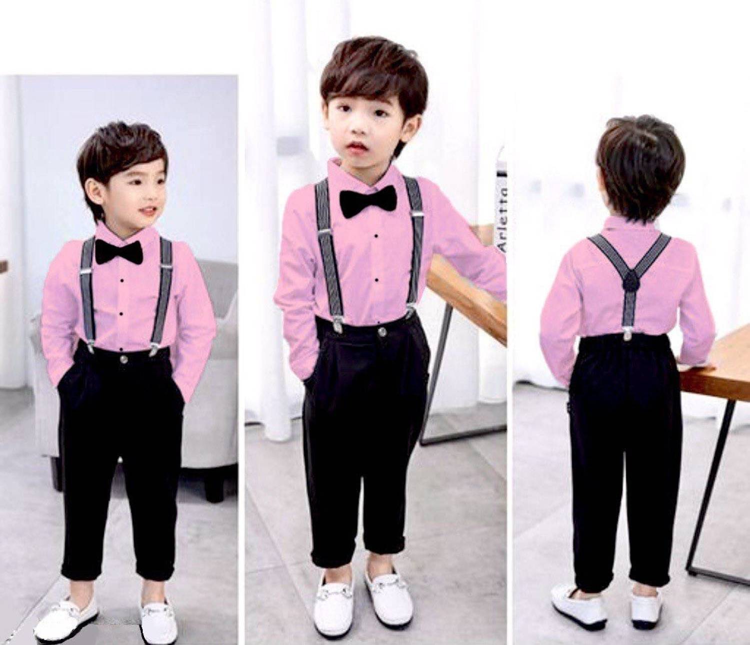Kilimoli Dungaree For Boys & Girls Party Solid Cotton Blend