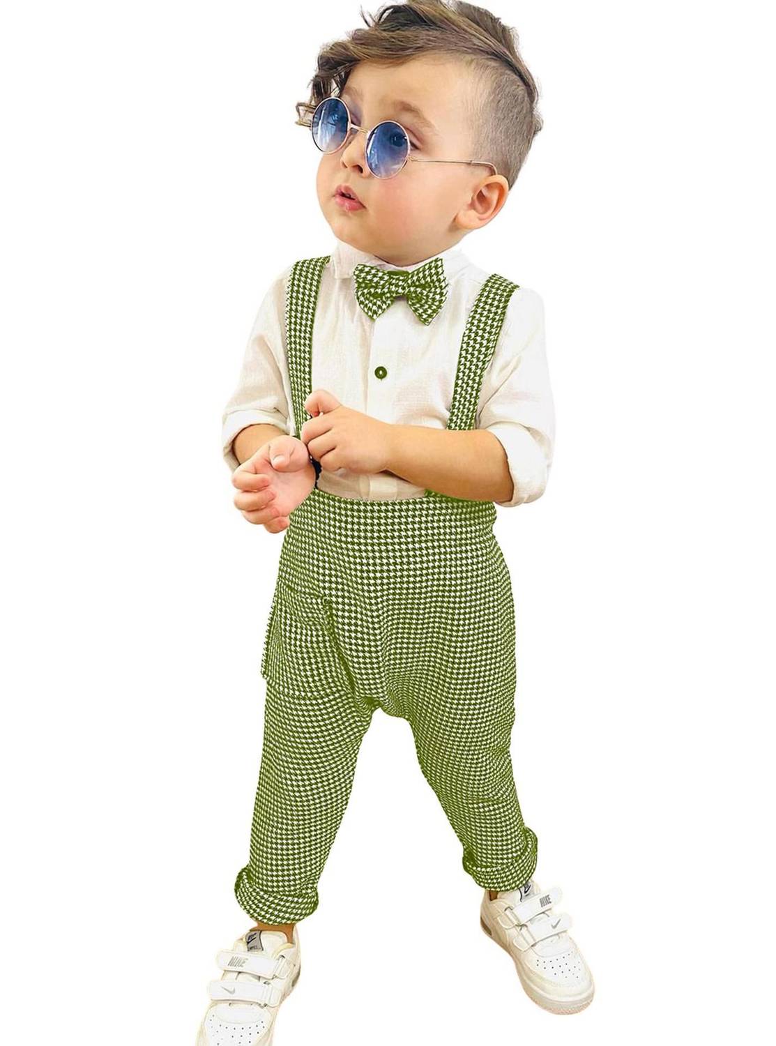 Belliza Baby Boys & Baby Girls Party(Festive) Shirt Dungaree, Bow Tie