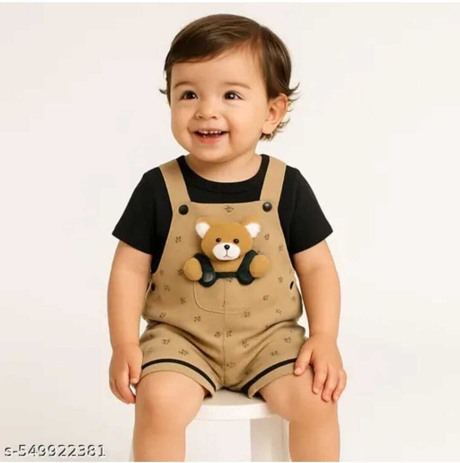 Image of SKS fashion Dungaree For Baby Boys & Baby Girls Party Printed Cotton Blend, Hosiery, Silk Blend