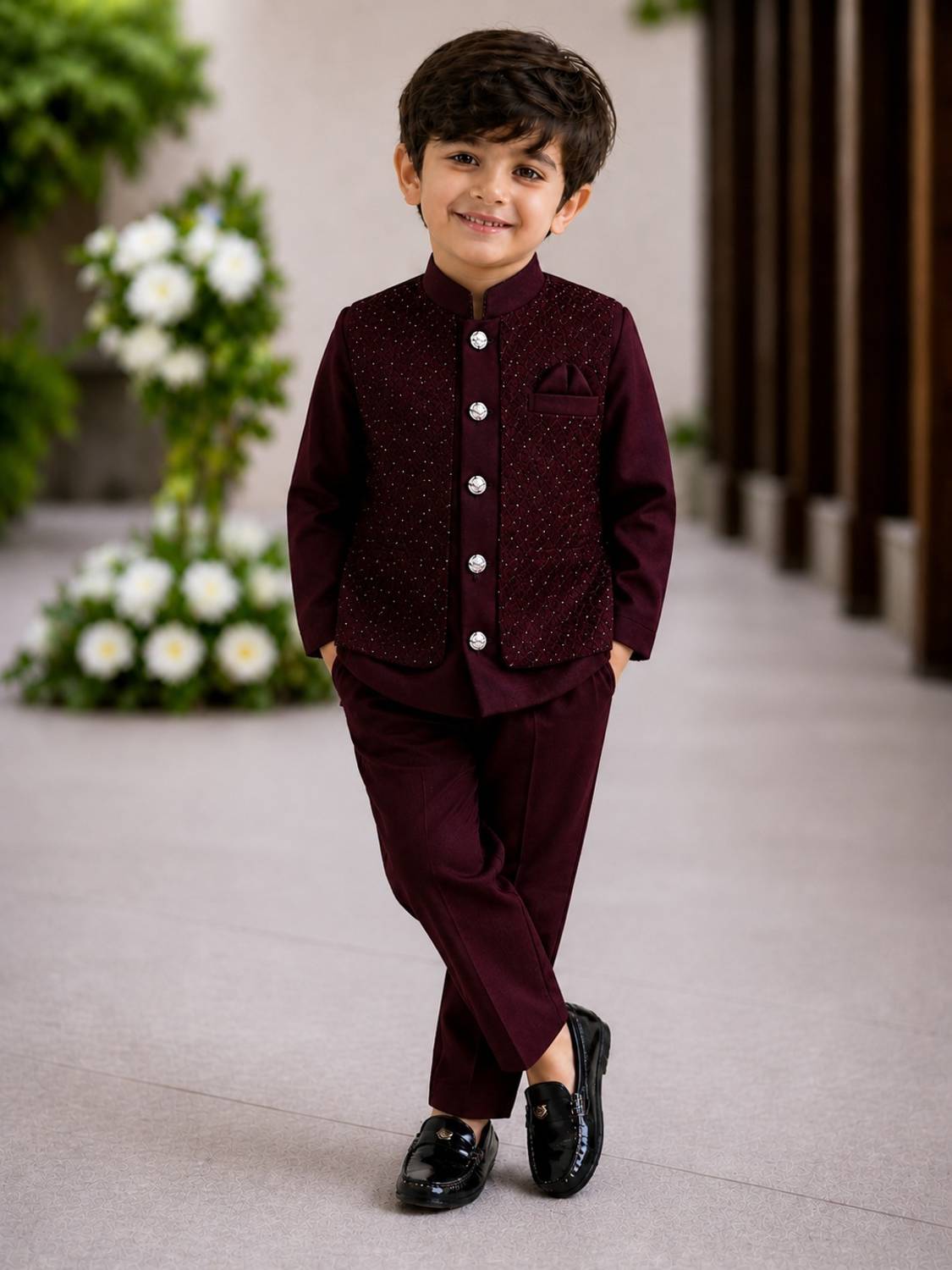 Adinath Collection Boys Festive & Party Blazer and Pant Set