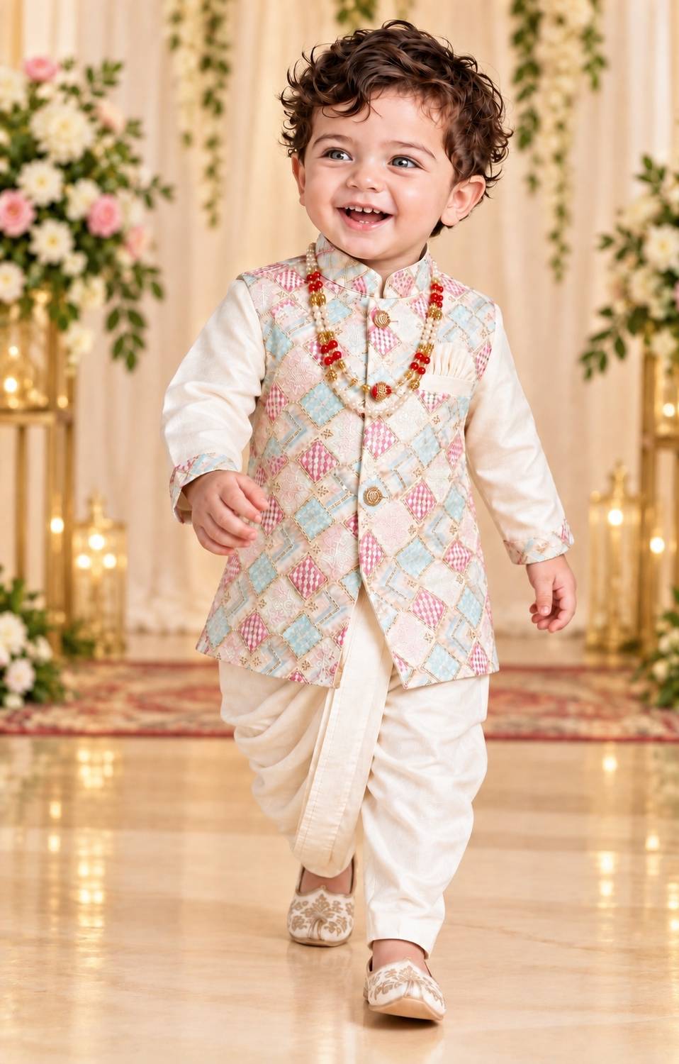 Aksgarments Baby Boys Festive & Party, Wedding Kurta, Waistcoat and Dhoti Pant Set