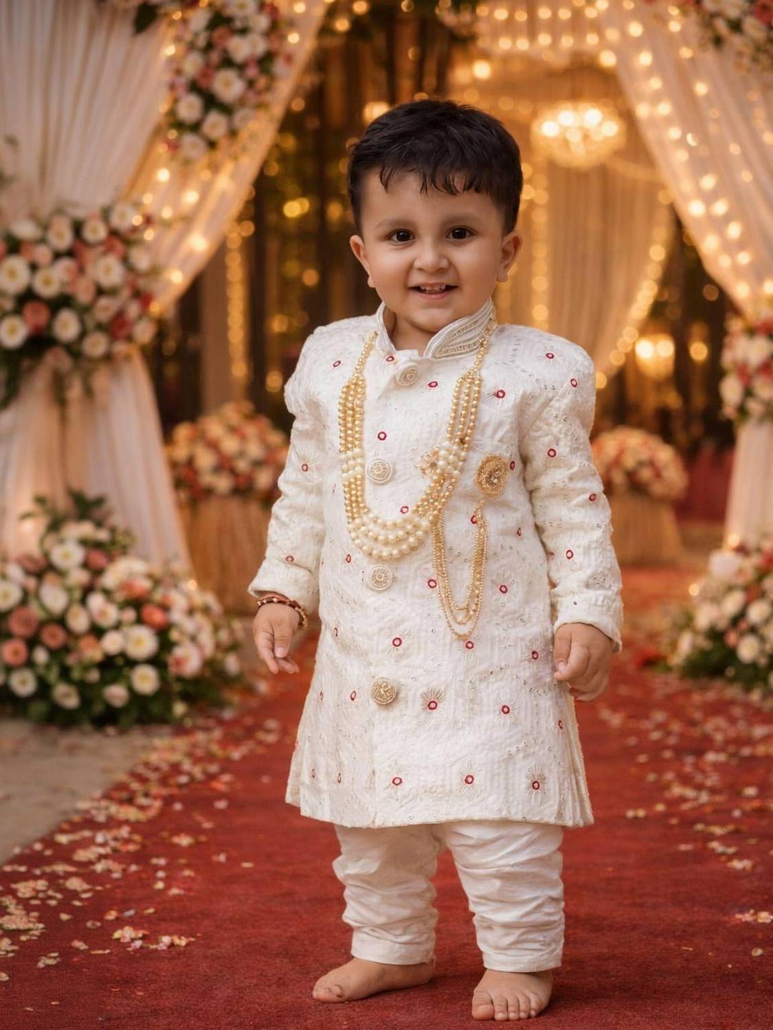 Aksgarments Boys Festive & Party, Wedding Kurta, Waistcoat and Pyjama Set