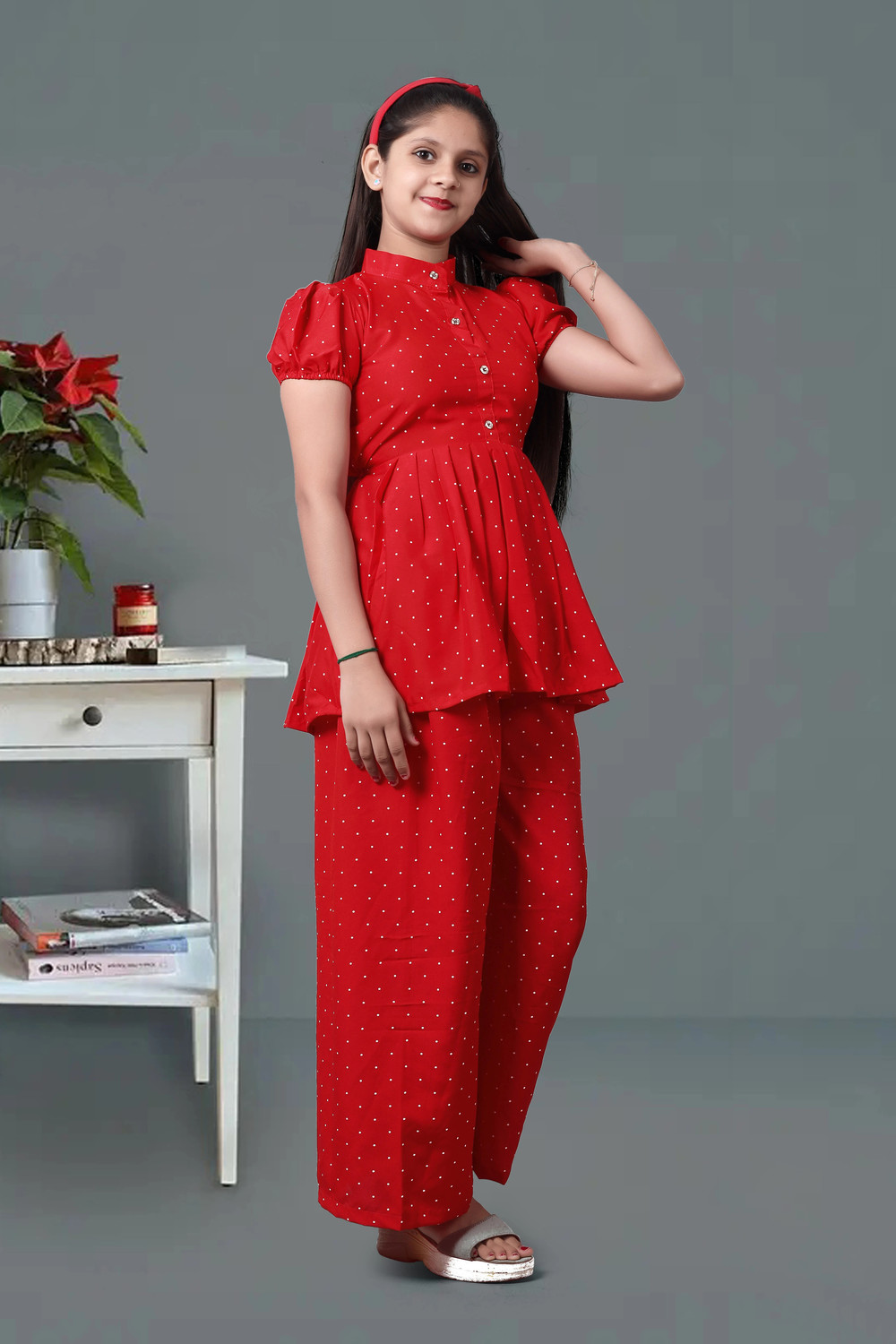 Image of misha enterprise Girls Festive & Party Kurta and Palazzo Set