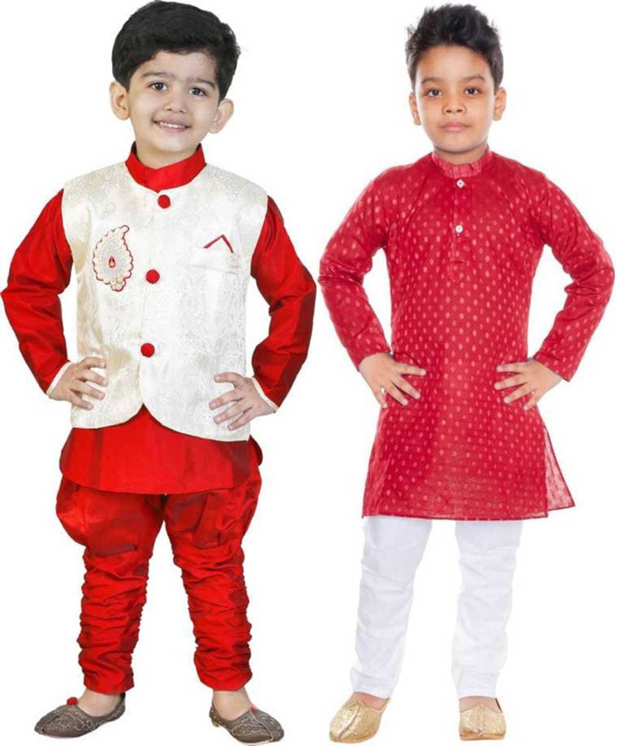 Born Wear Boys Festive & Party Kurta, Waistcoat and Pyjama Set