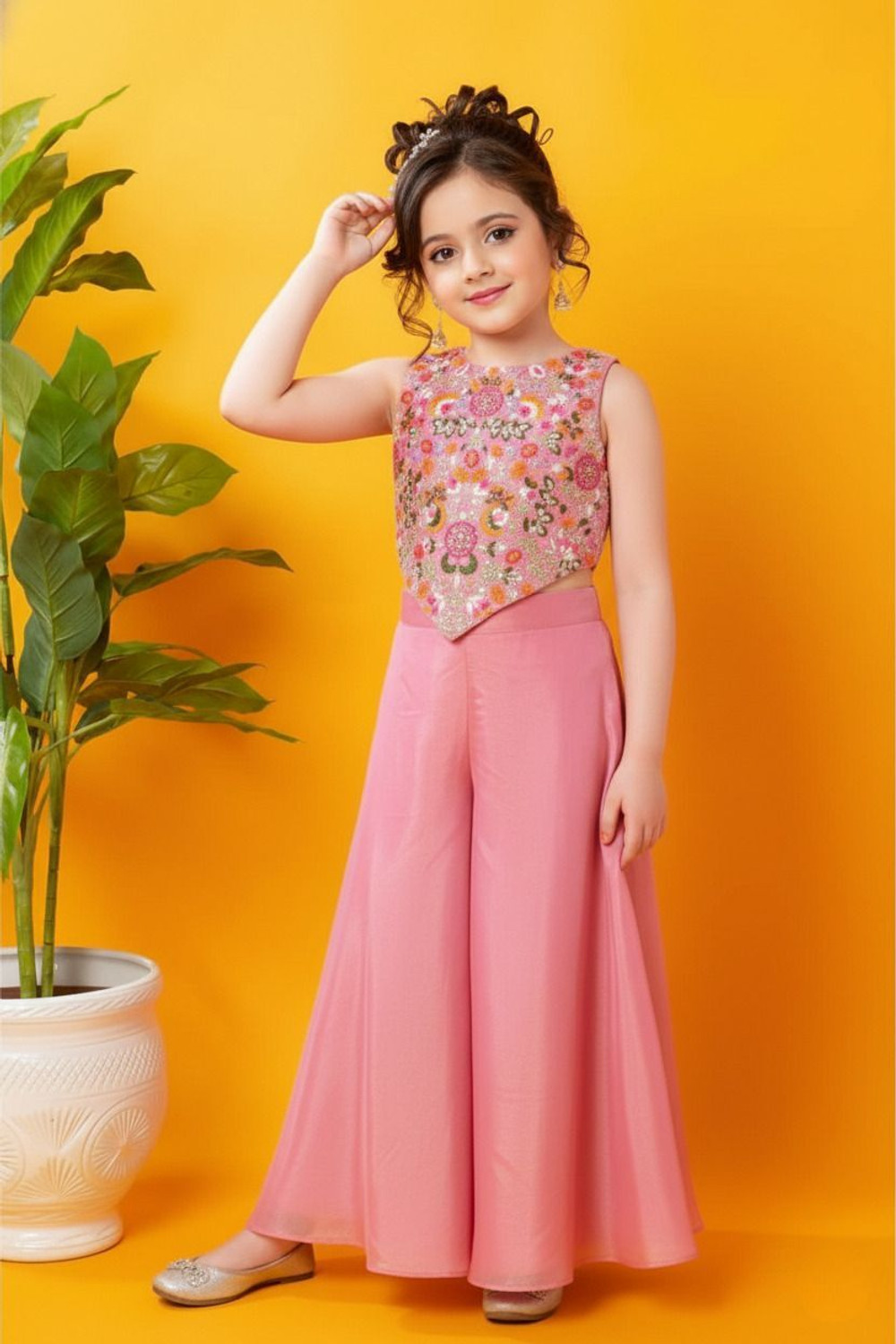 Image of Sashay Boutique Girls Festive & Party Kurta and Sharara Set