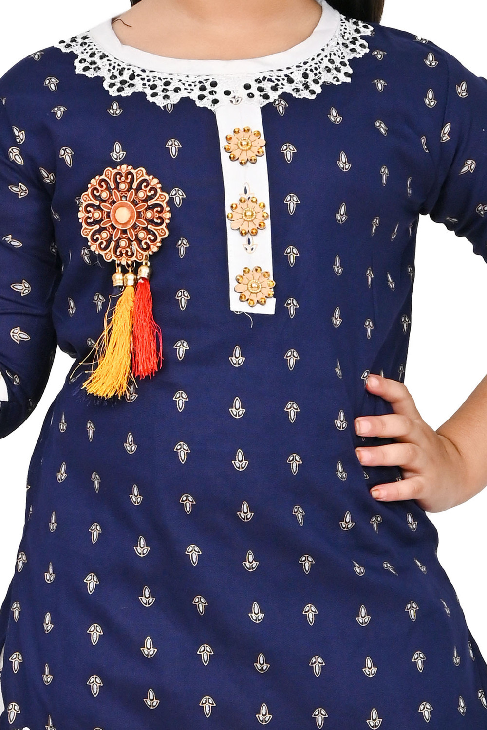 Image of Suhana Kolkata Girls Festive & Party Dhoti & Kurta Set