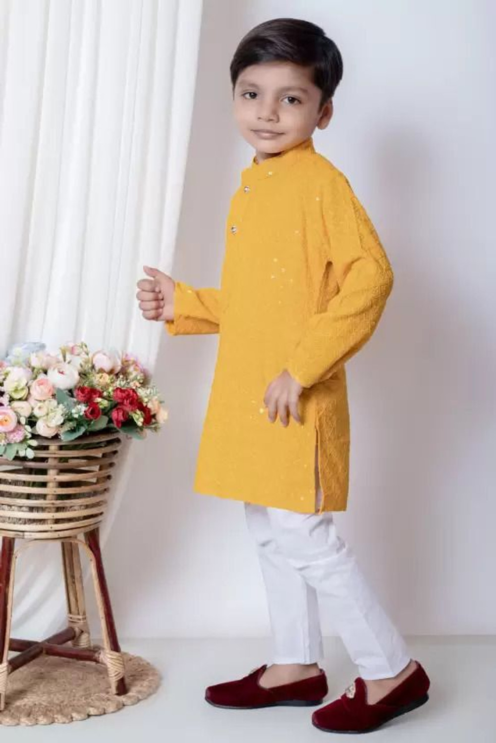 Image of Kidsearth Boys Festive & Party Kurta and Pyjama Set