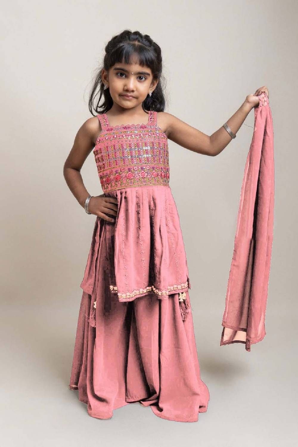 HONESTYLE Girls Wedding Kurta and Palazzo Set