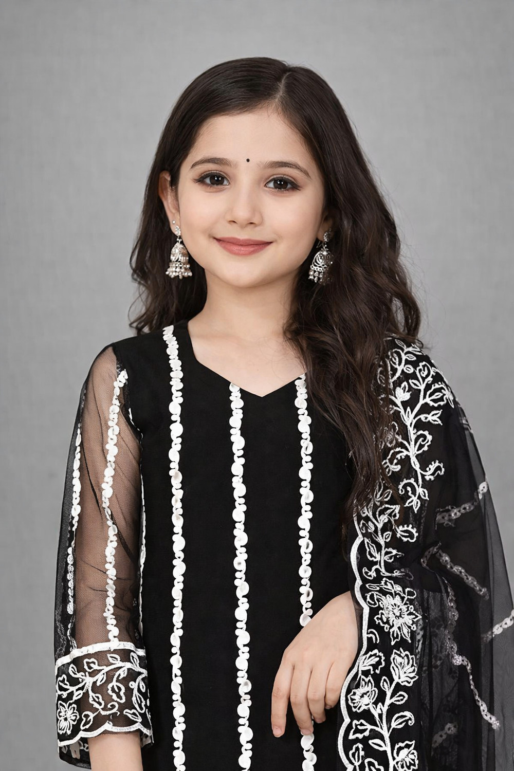 Image of PRINSH STORE Girls Festive & Party Kurta, Pyjama & Dupatta Set