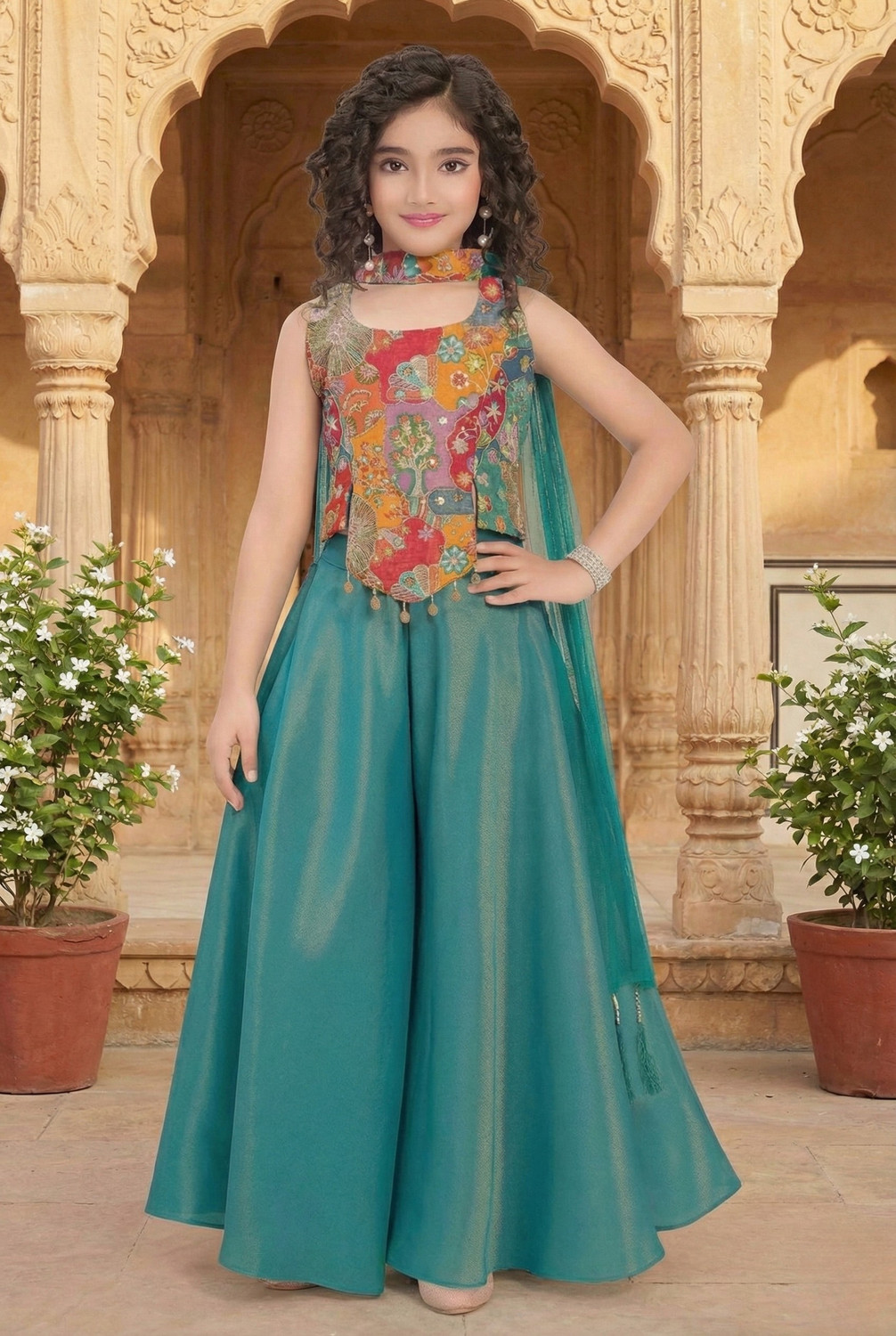 Image of UFB Girls Festive & Party Kurta and Sharara Set