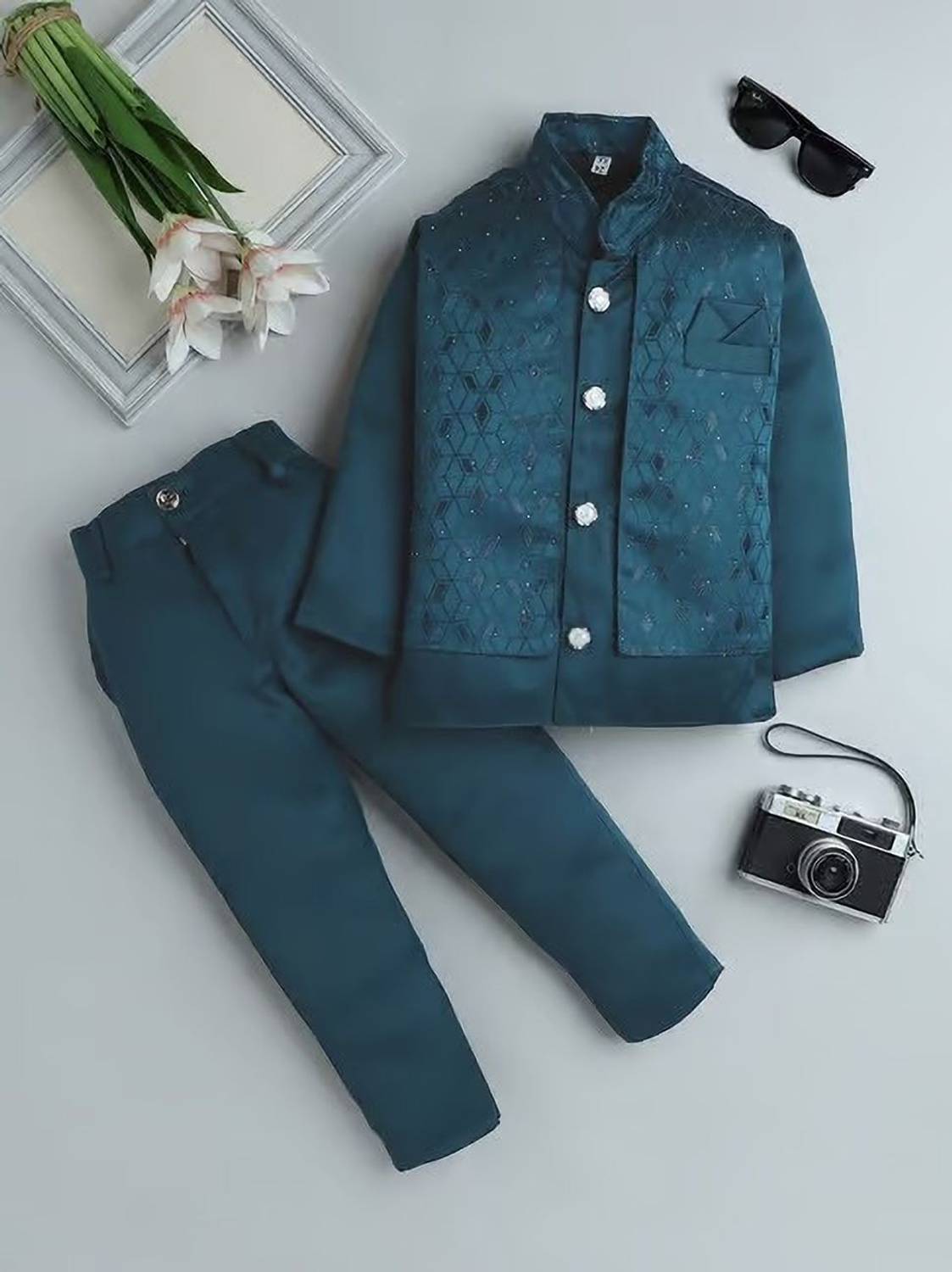 AnishkaFashion Boys Festive & Party Kurta, Waistcoat and Pyjama Set