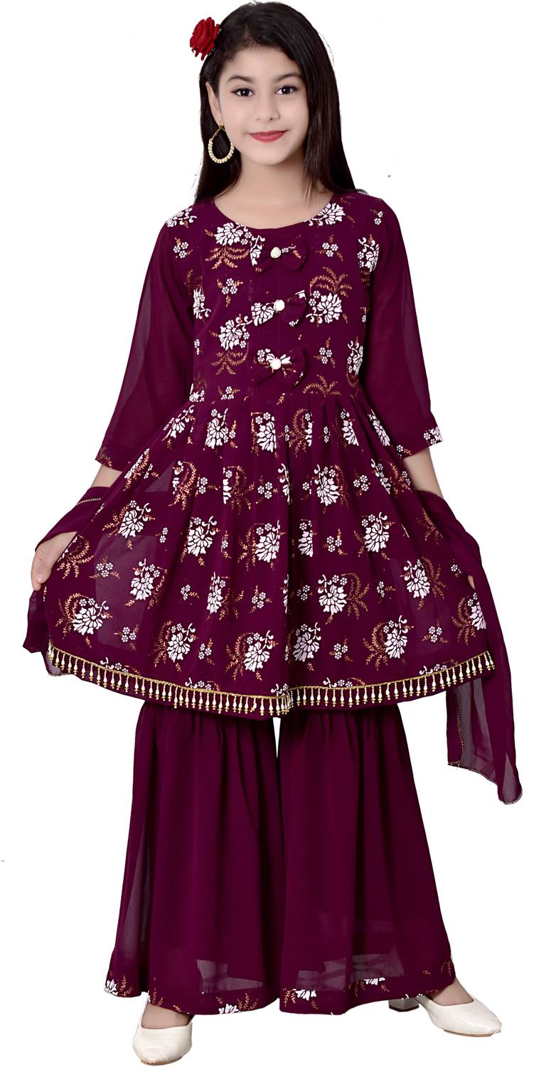 PRENA FASHION Girls Festive & Party Kurta, Pyjama & Dupatta Set