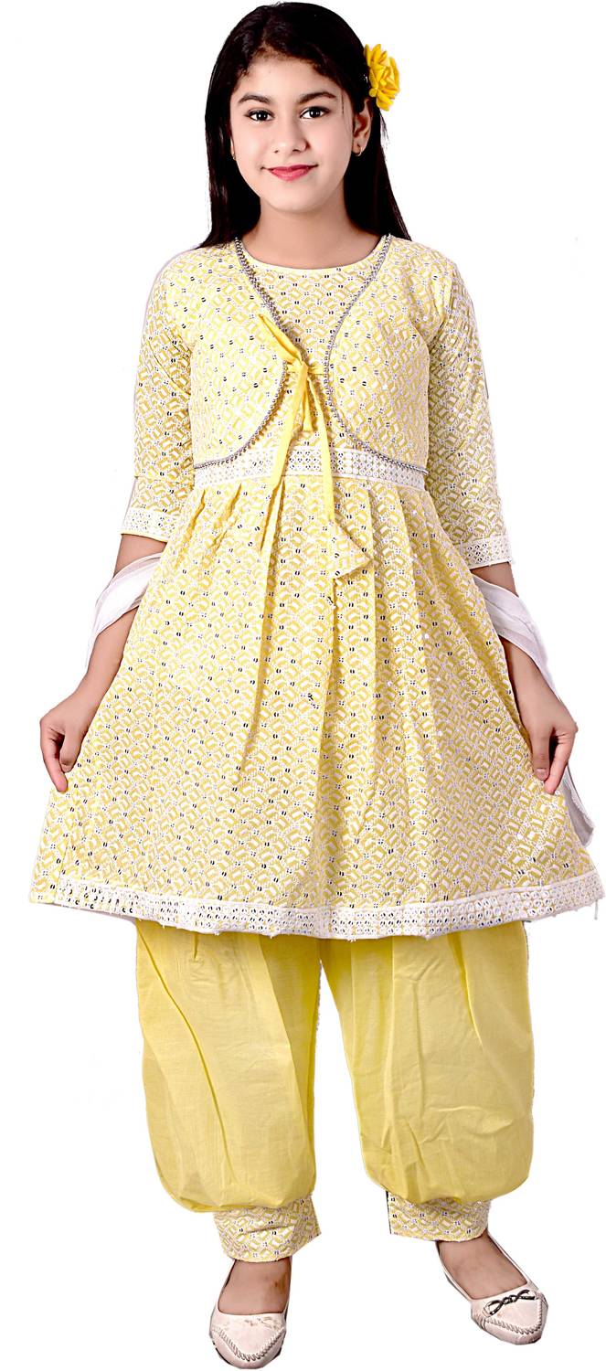 PRENA FASHION Girls Festive & Party Kurti, Patiala and Dupatta Set