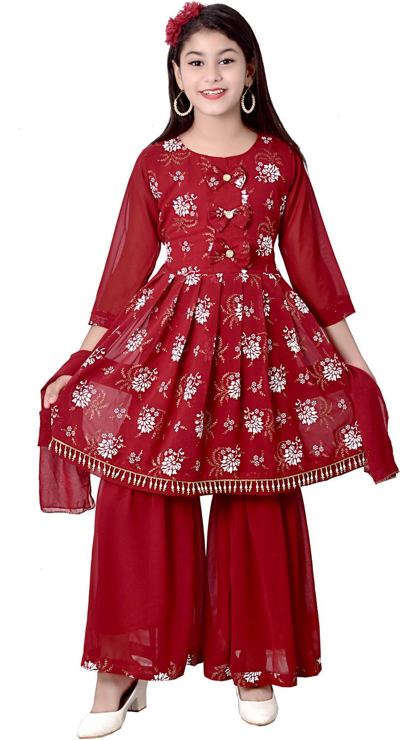 PRENA FASHION Girls Festive & Party Kurta, Pyjama & Dupatta Set