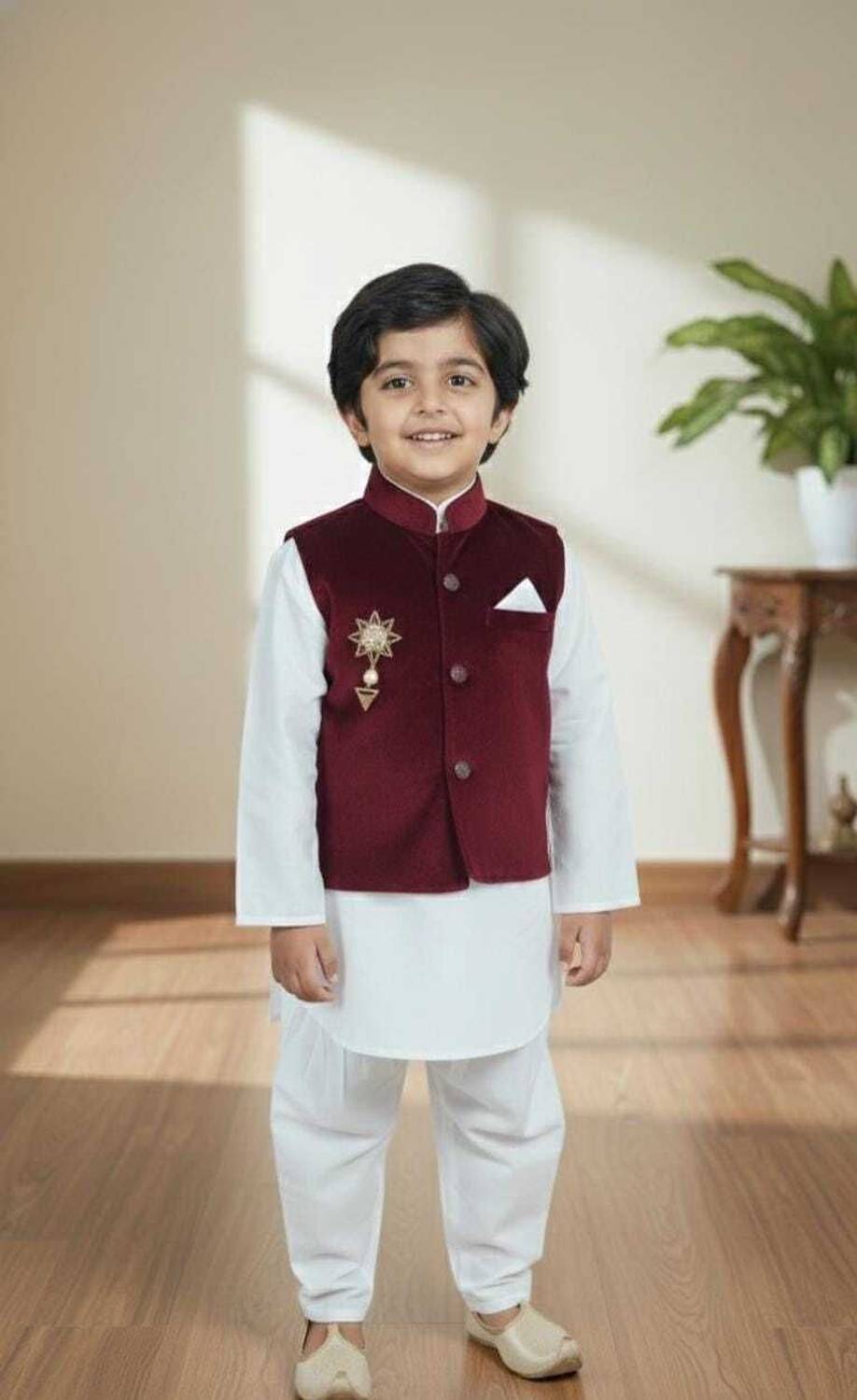 ABLaskar Baby Boys Wedding Kurta and Pyjama Set
