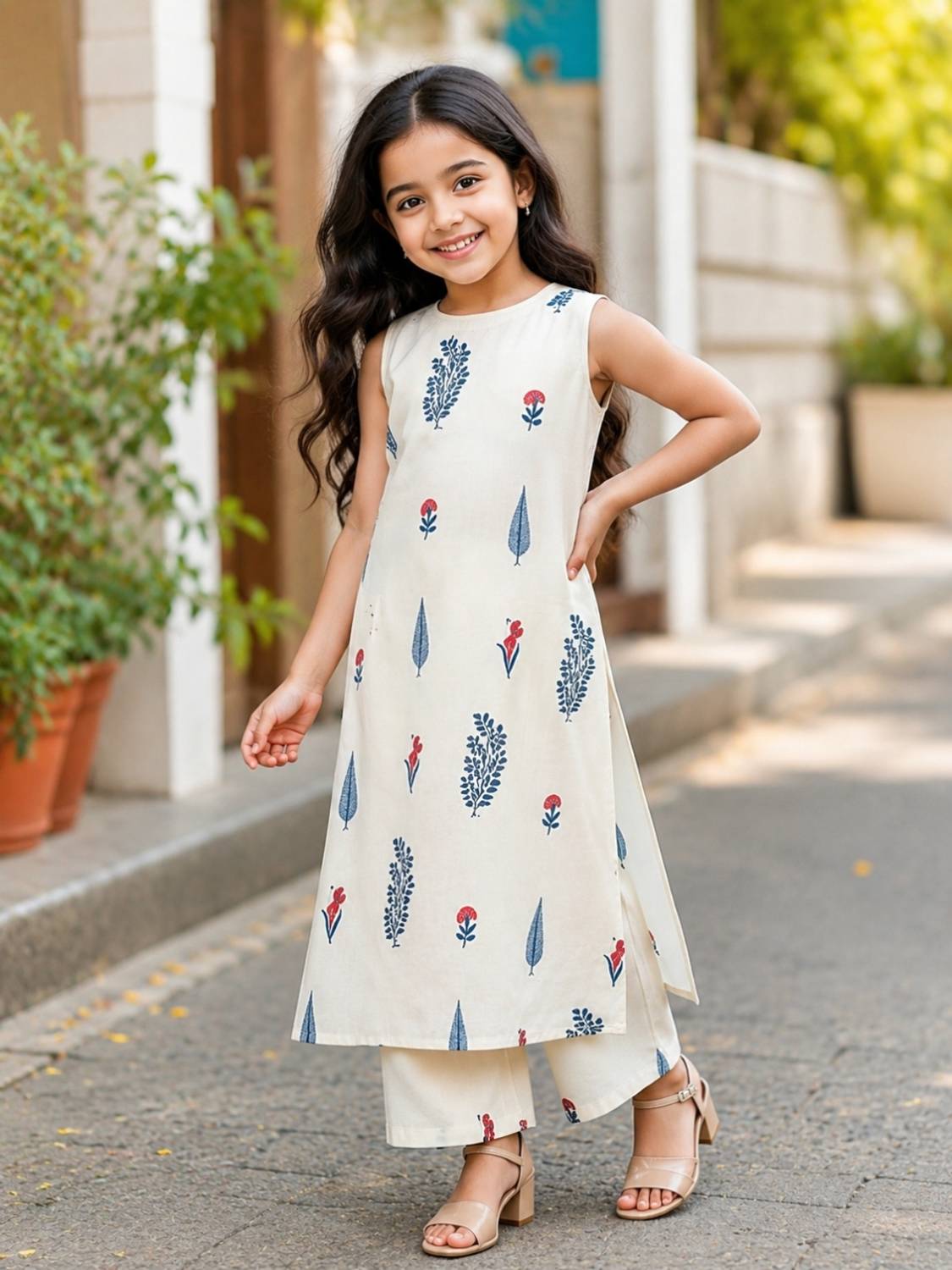 Bholukart Girls Casual Kurta and Pyjama Set