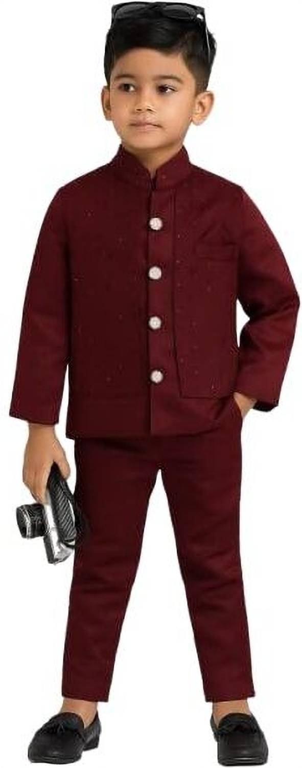ArhamFashionWear Boys Festive & Party, Wedding Blazer and Pant Set
