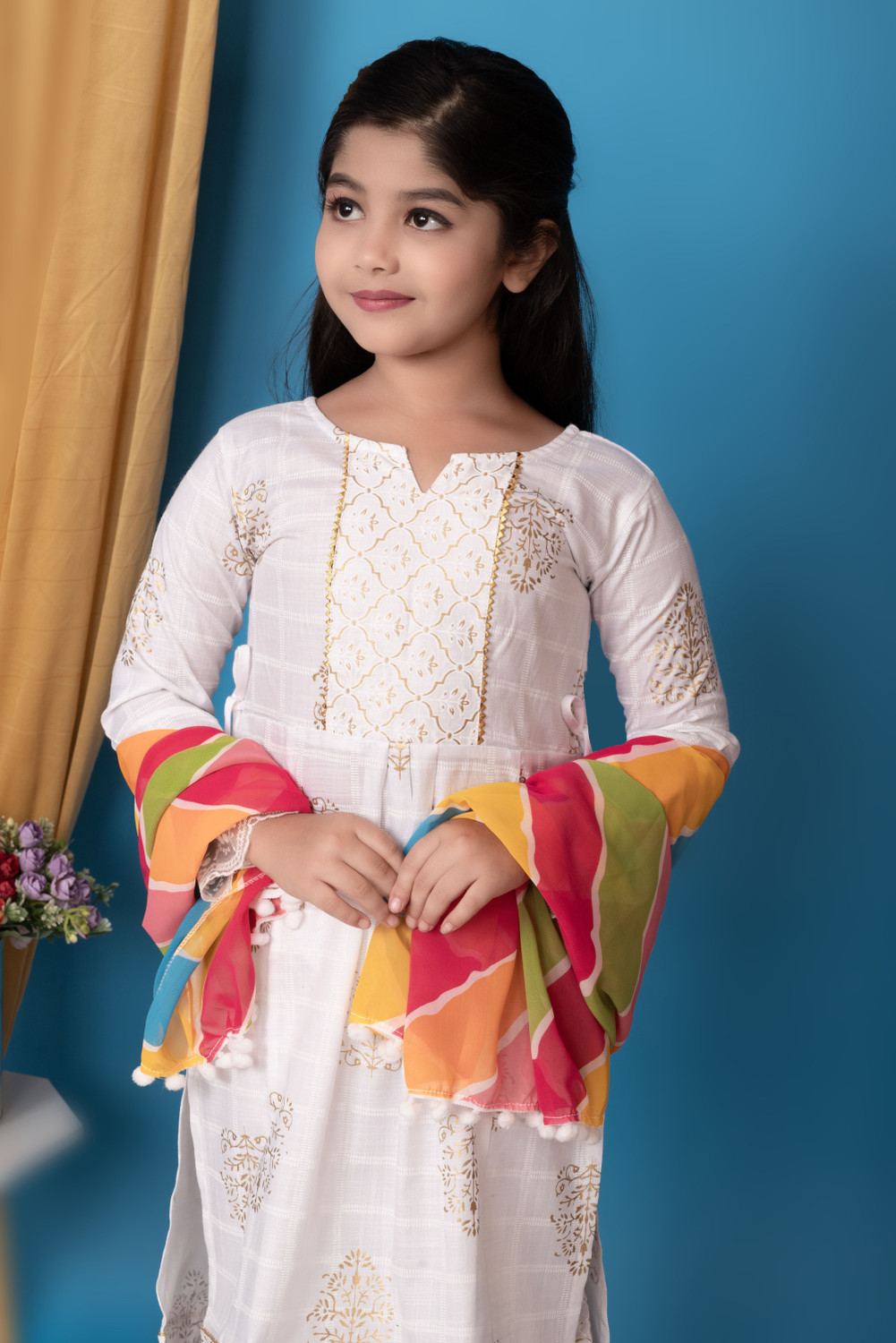 Image of barkatdesigningplanet Girls Festive & Party Kurta and Pyjama Set