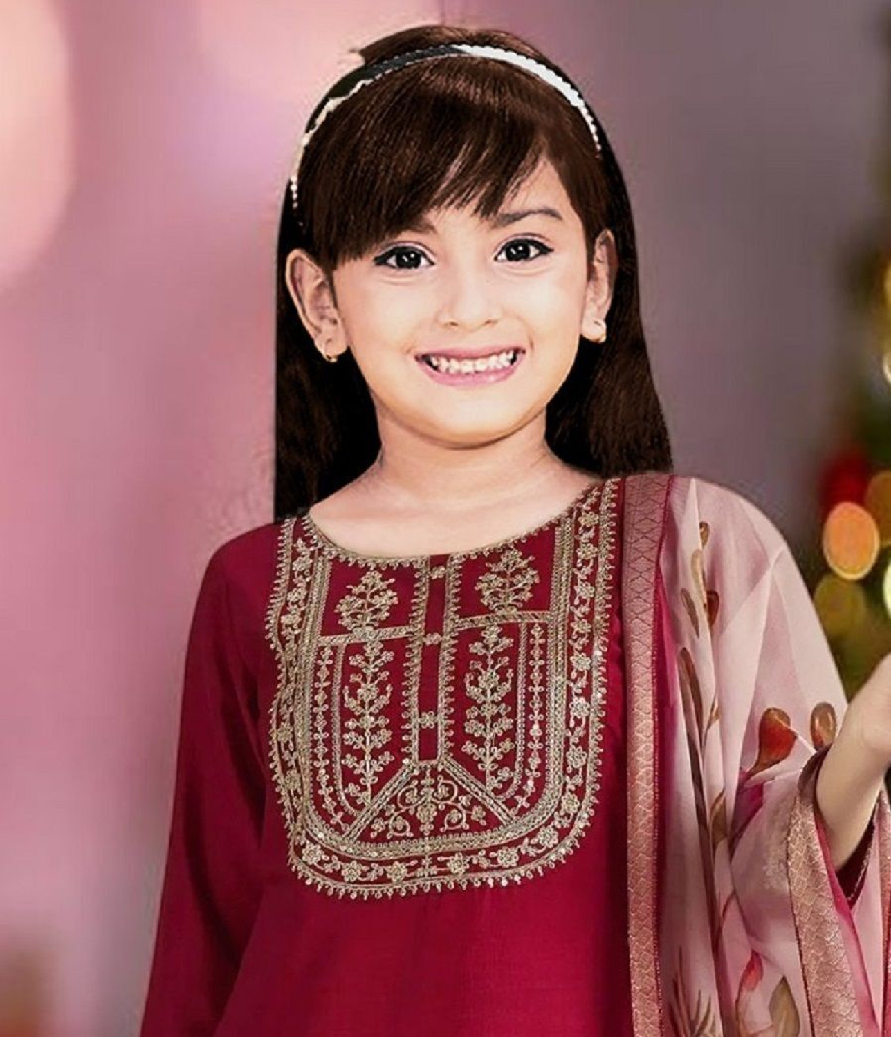 Image of Spangel Fashion Girls Festive & Party Kurta and Trouser Set
