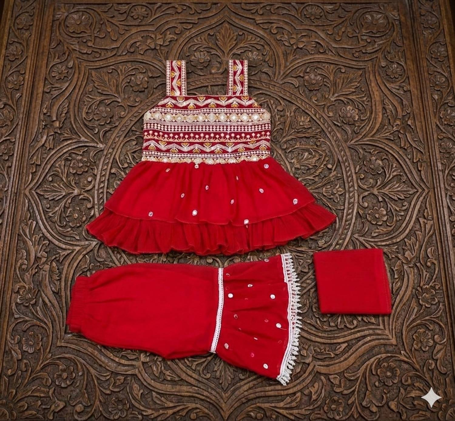 ABLASKAR FASHION Girls Festive & Party Kurta and Sharara Set