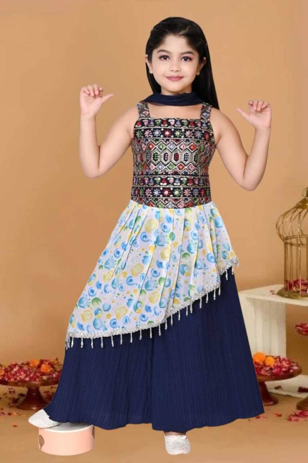MODINA ENTERPRISE Girls Festive & Party Kurta, Pyjama & Dupatta Set