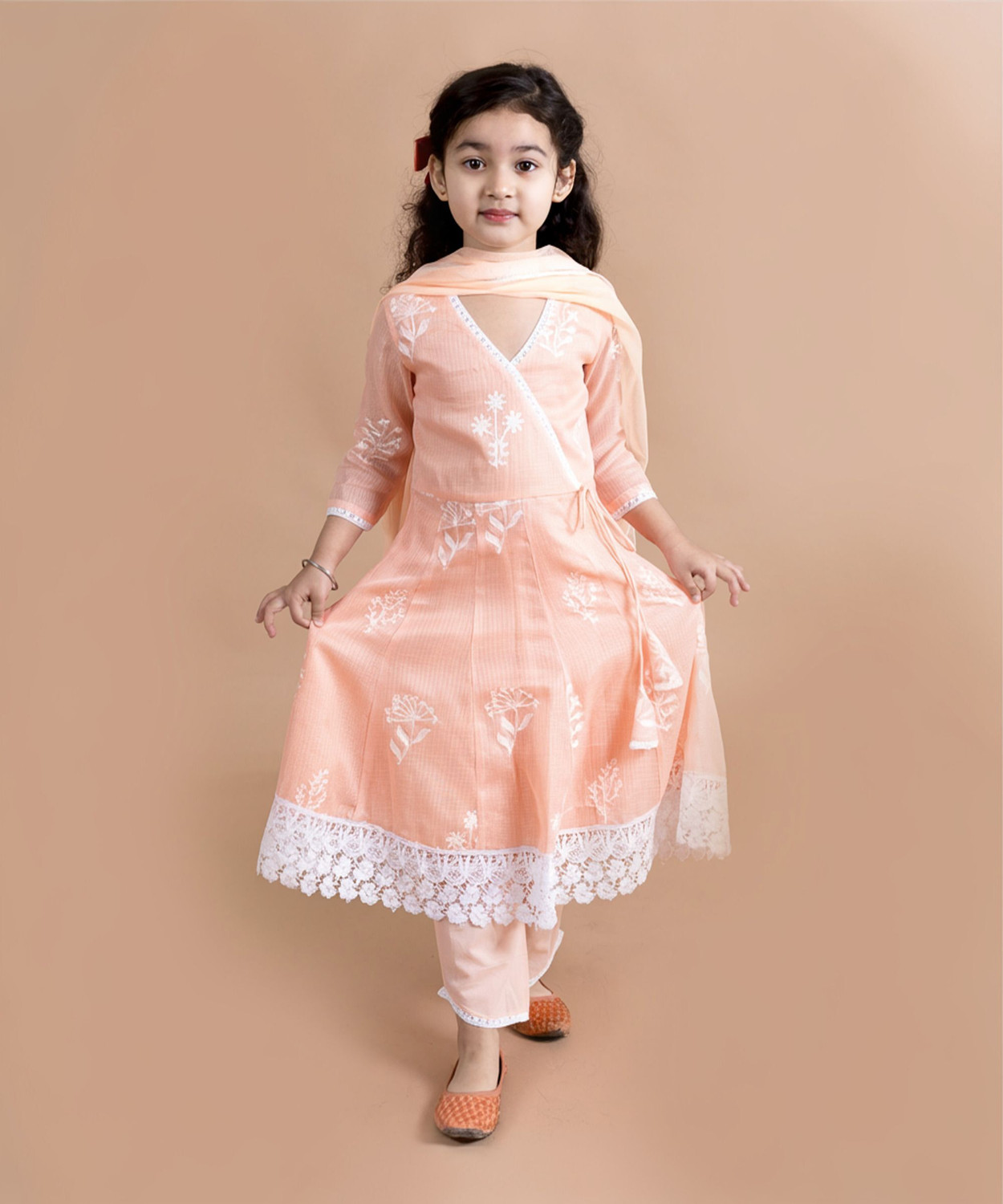 Image of Pspeaches Girls Festive & Party Kurta and Trouser Set
